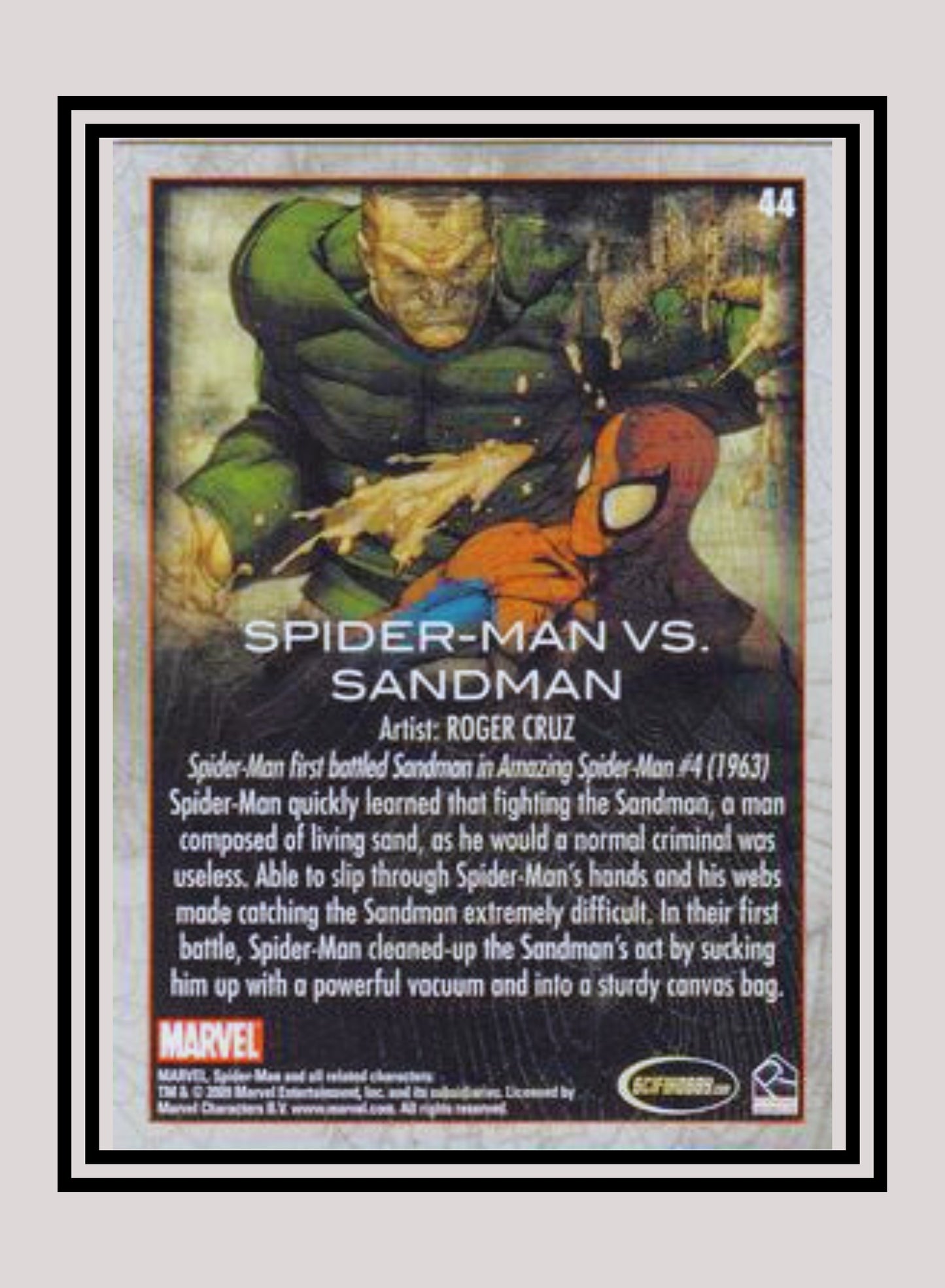 Marvel! 1x Spider-Man vs. Sandman - Base (#44 - 2009 Rittenhouse Spiderman Archives)