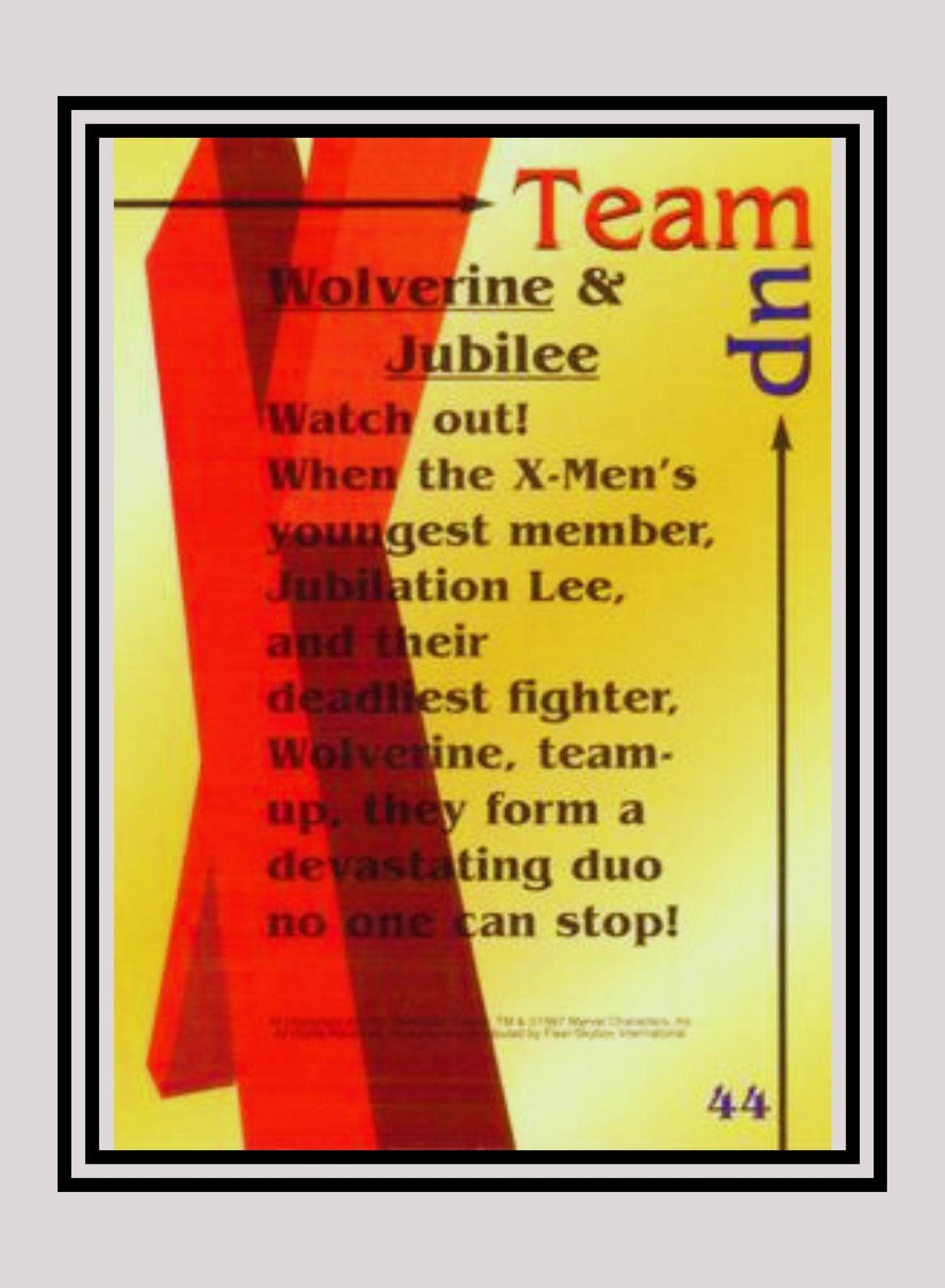 Marvel! 1x Wolverine & Jubilee - Base (#44 - 1997 Fleer X-Men International)