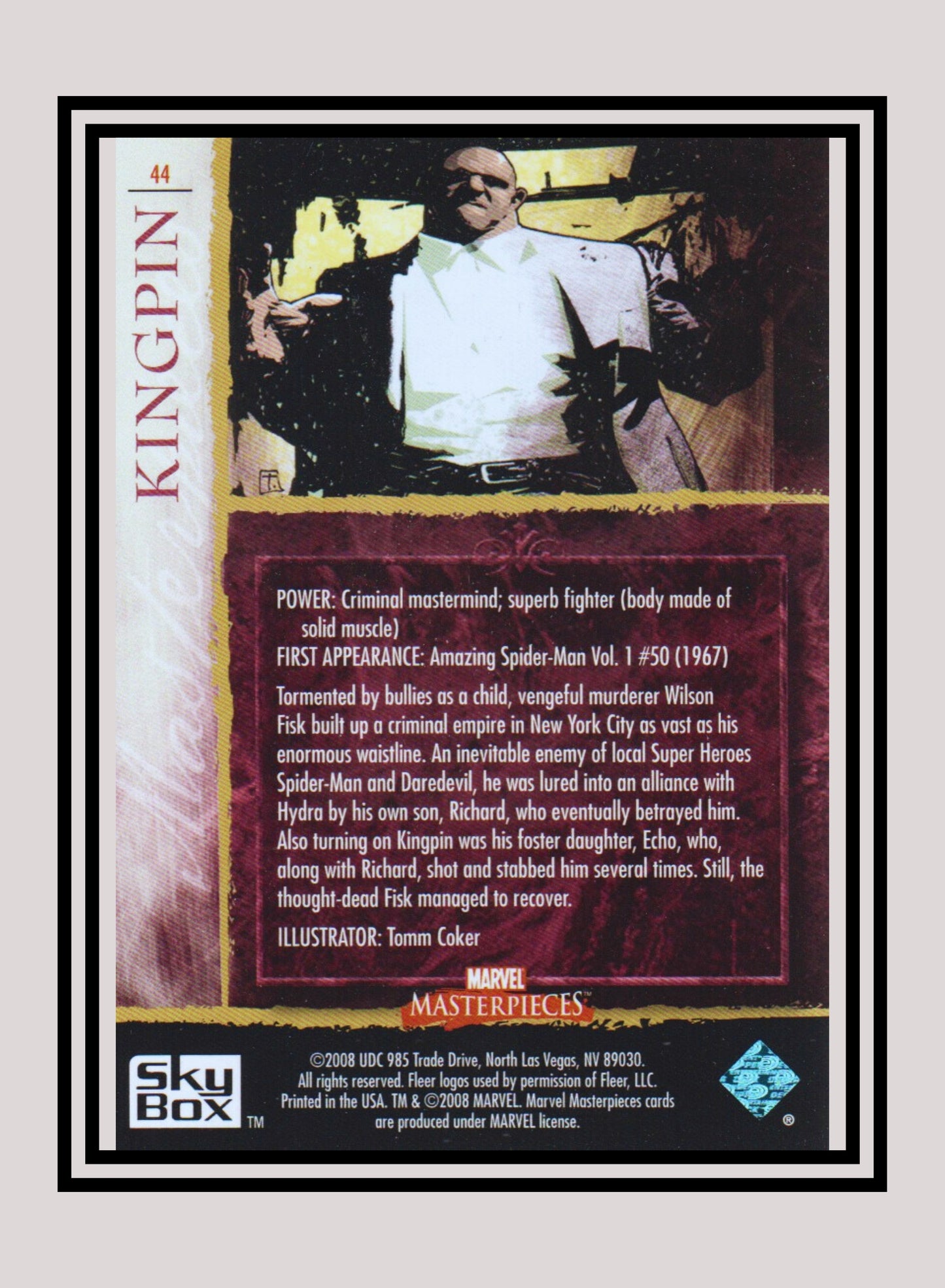 Marvel! 1x Kingpin - Base (#44 - 2008 Upper Deck Marvel Masterpieces Series 2)