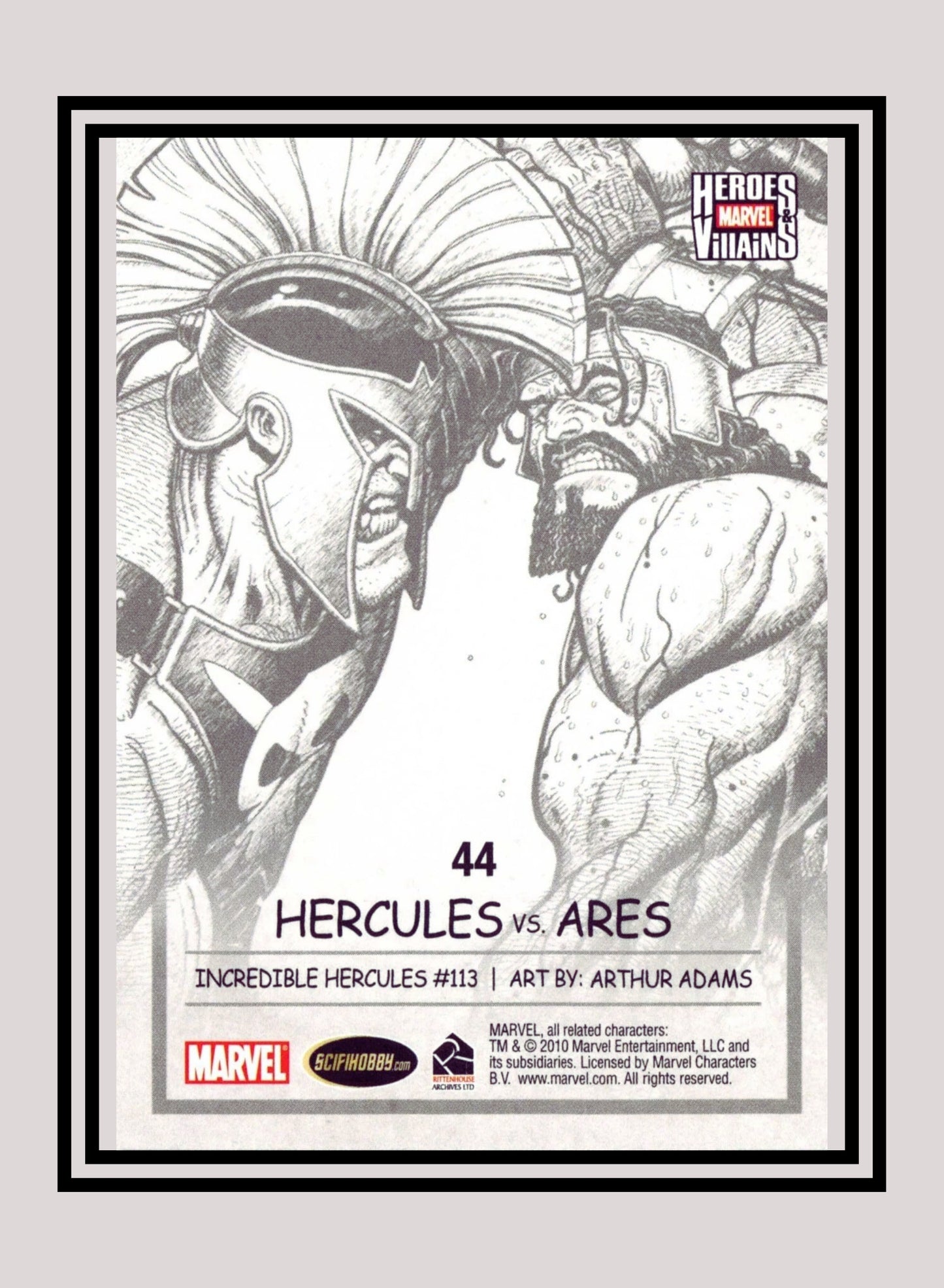 Marvel! 1x Hercules vs. Ares - Base (#44 - 2010 Rittenhouse Marvel Heroes & Villains)