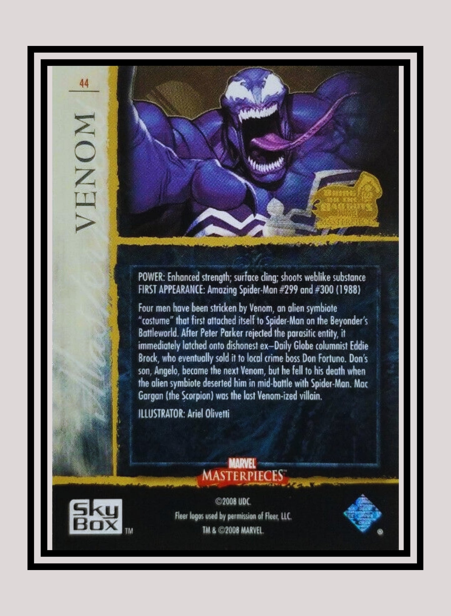 Marvel! 1x Venom - Base (#44 - 2008 Upper Deck Marvel Masterpieces Series 3)