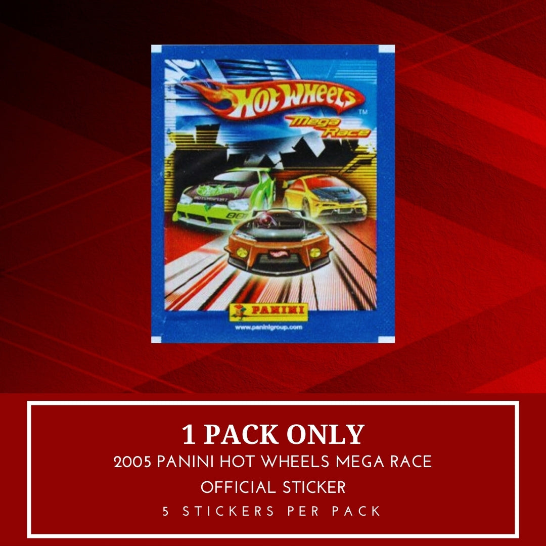 1x 2005 Panini Hot Wheels Mega Race - Sticker Pack (SEALED)