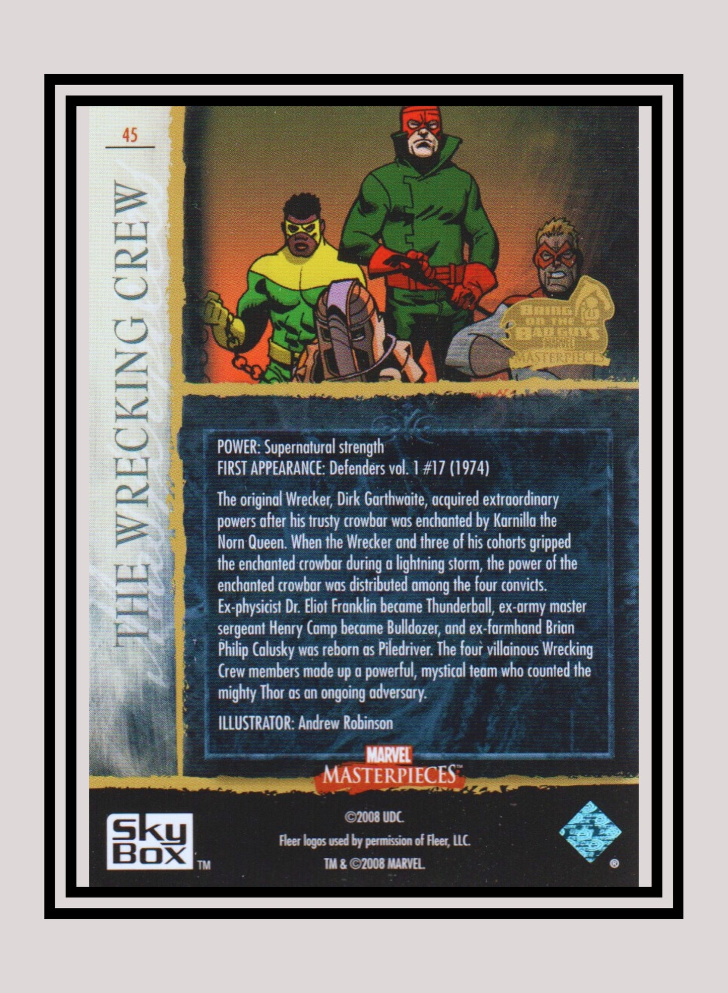 Marvel! 1x The Wrecking Crew - Base (#45 - 2008 Upper Deck Marvel Masterpieces Series 3)