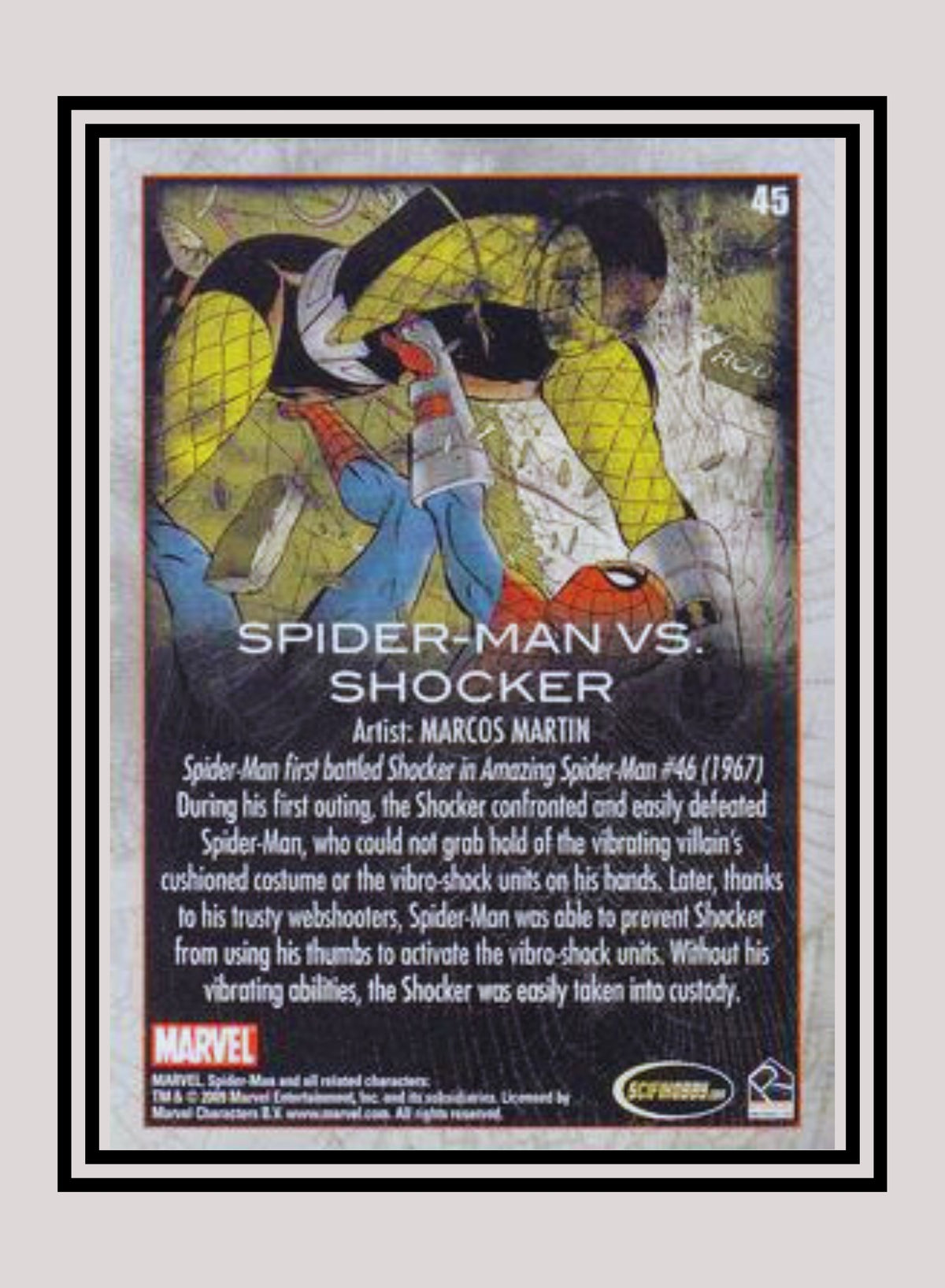 Shocker Base Marvel! 1x Spider-Man vs. Shocker - Base (#45 - 2009 Rittenhouse Spide ...