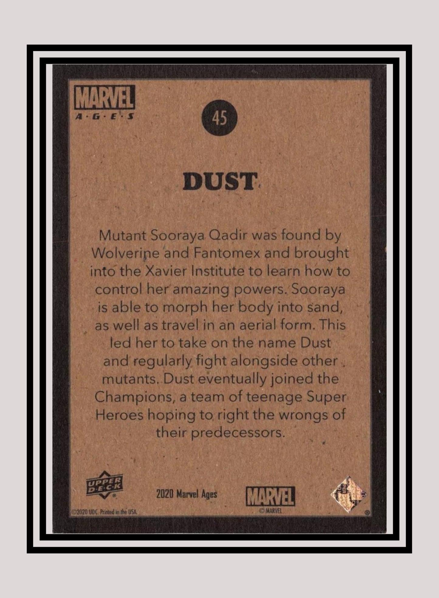 Marvel! 1x Dust - Base (#045 - 2020 Upper Deck Marvel Ages)
