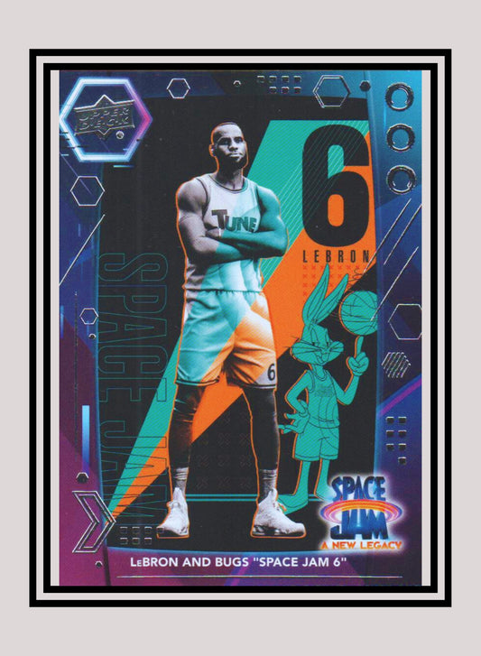 1x LeBron and Bugs "Space Jam 6" - Base/Blue Parallel (#46 - 2021 Upper Deck Space Jam: A New Legacy)