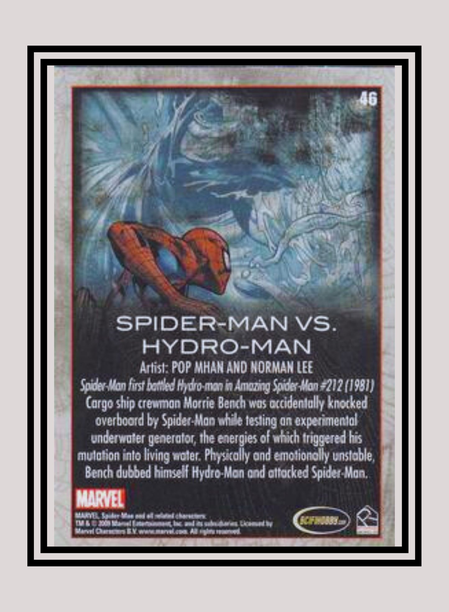 Marvel! 1x Spider-Man vs. Hydro-Man - Base (#46 - 2009 Rittenhouse Spiderman Archives)