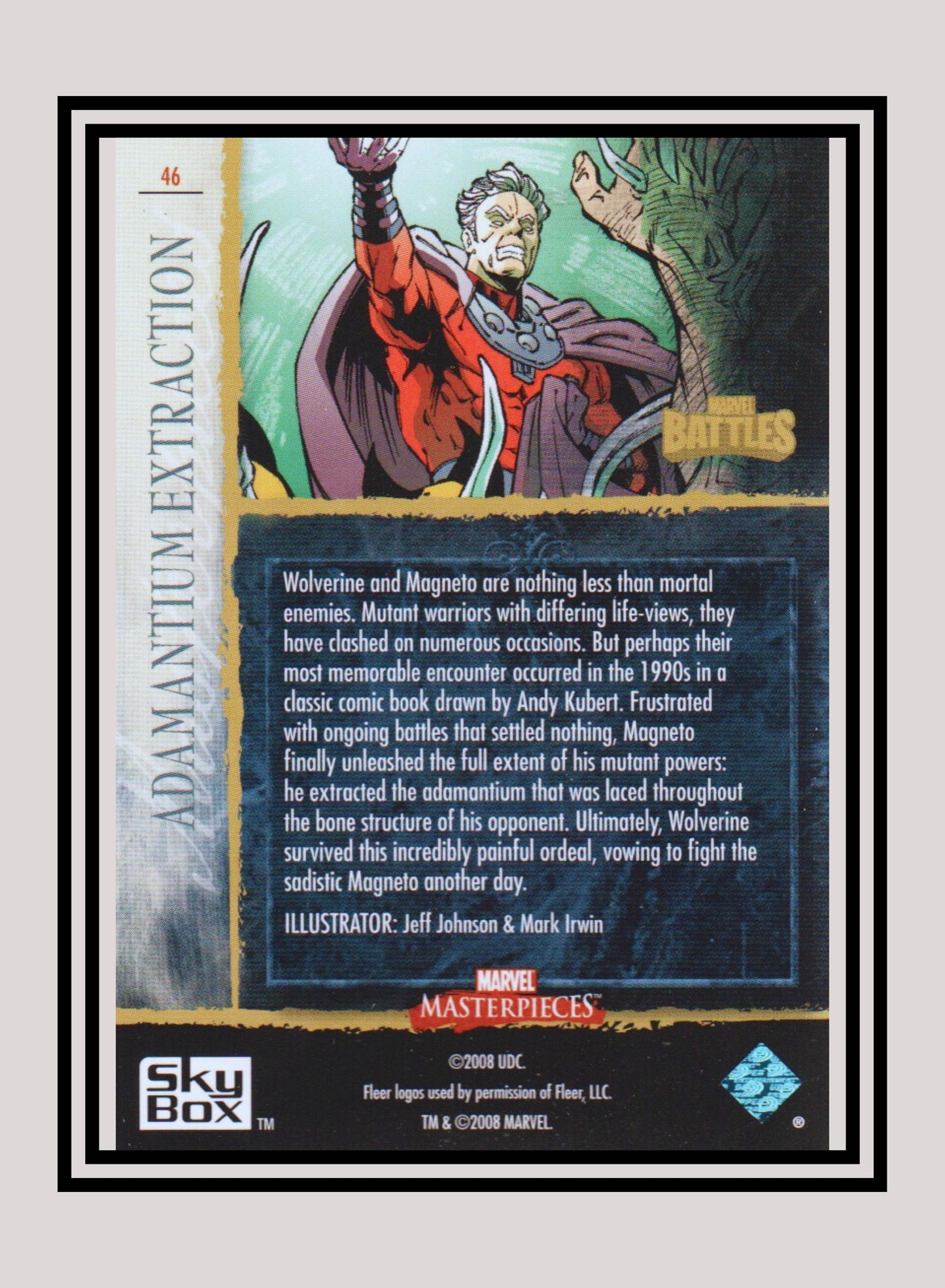 Marvel! 1x Adamantium Extraction - Base (#46 - 2008 Upper Deck Marvel Masterpieces Series 3)