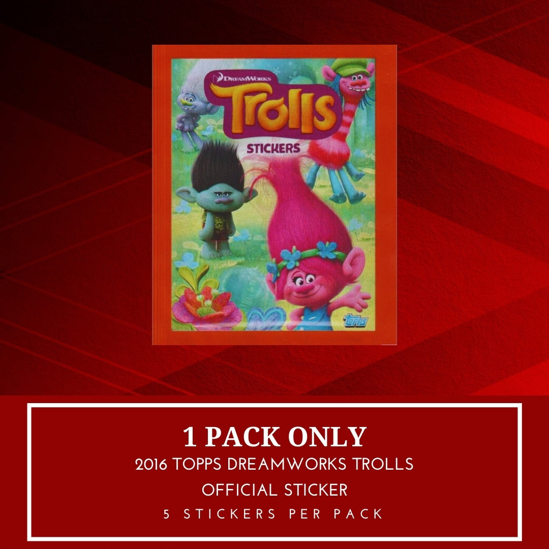 1x 2016 Topps Dreamworks Trolls - Sticker Pack (SEALED)