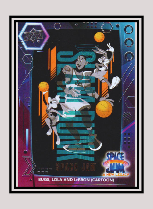 1x Bugs, Lola and Cartoon LeBron - Base/Blue Parallel (#47 - 2021 Upper Deck Space Jam: A New Legacy)