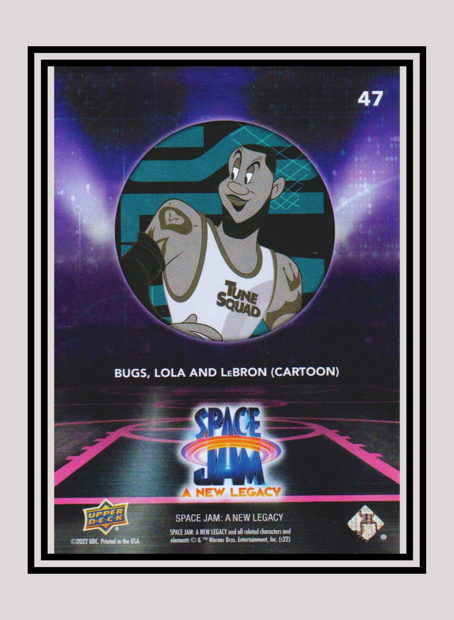 1x Bugs, Lola and Cartoon LeBron - Base/Blue Parallel (#47 - 2021 Upper Deck Space Jam: A New Legacy)