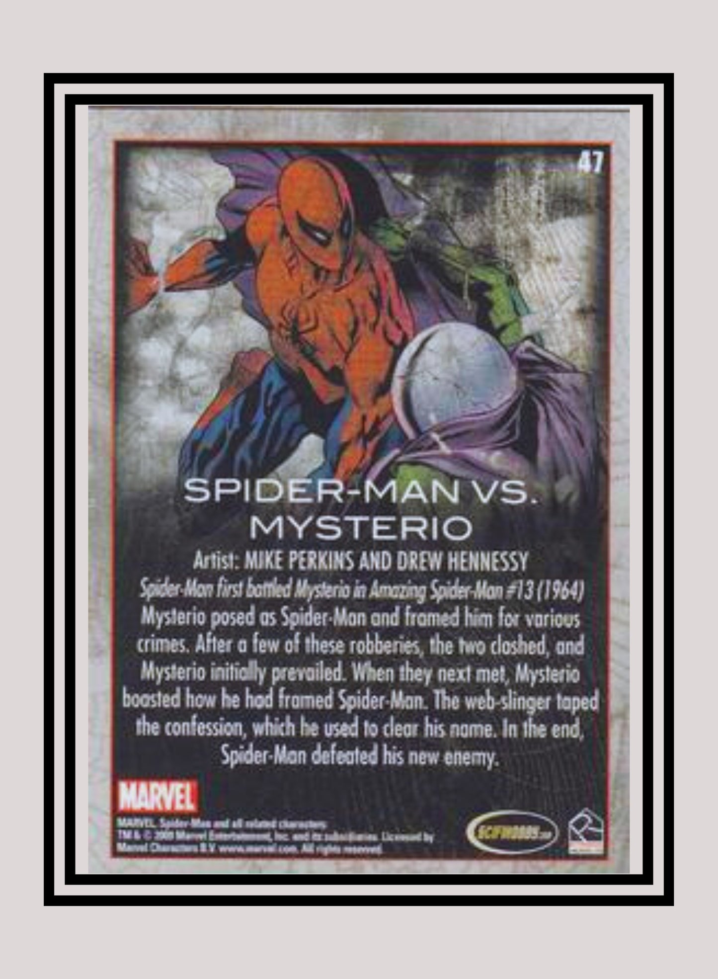 Marvel! 1x Spider-Man vs. Mysterio - Base (#47 - 2009 Rittenhouse Spiderman Archives)