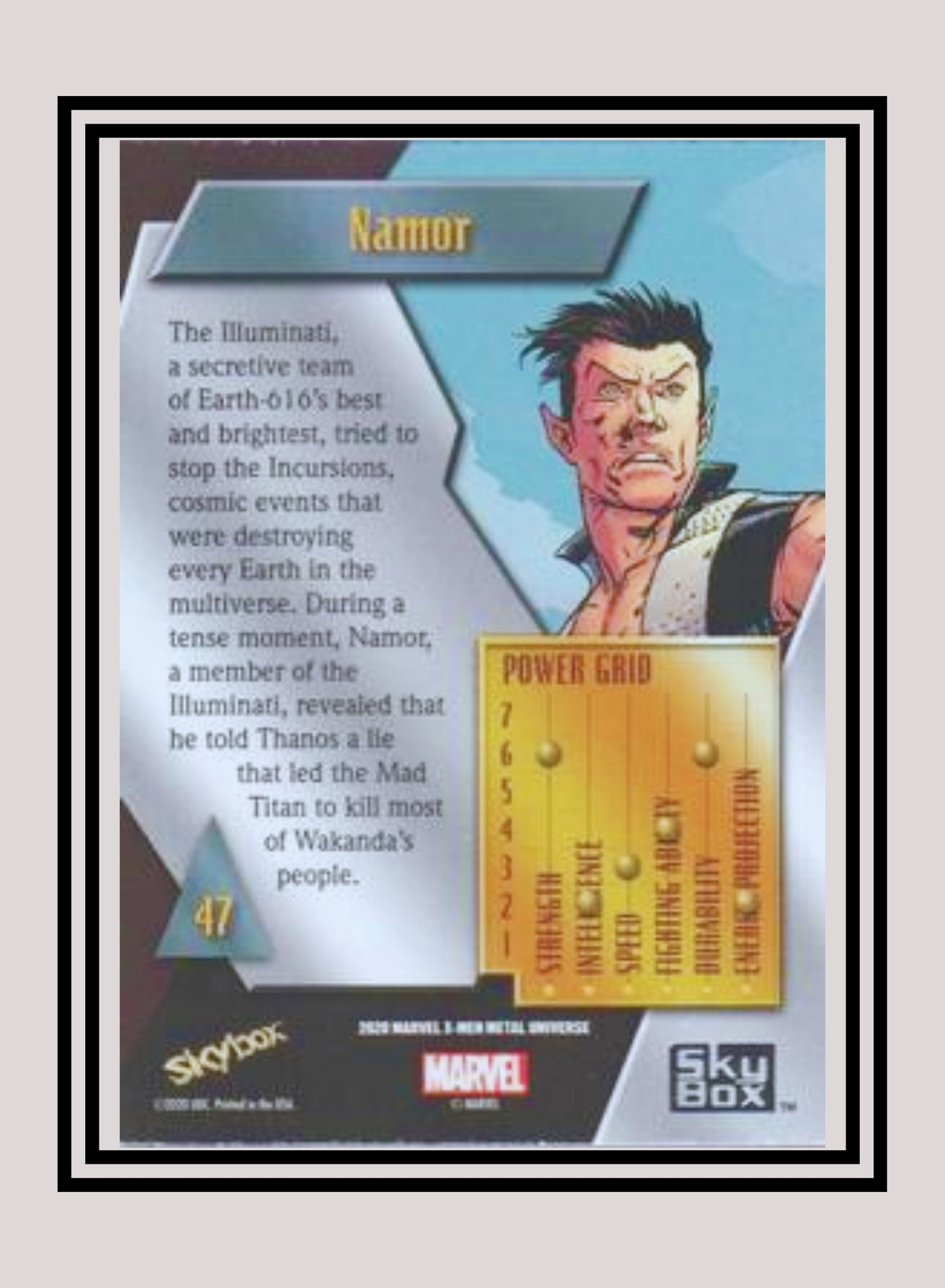 Marvel! 1x Namor - Base Low Series (#047 - 2021 Upper Deck X-Men Metal Universe)