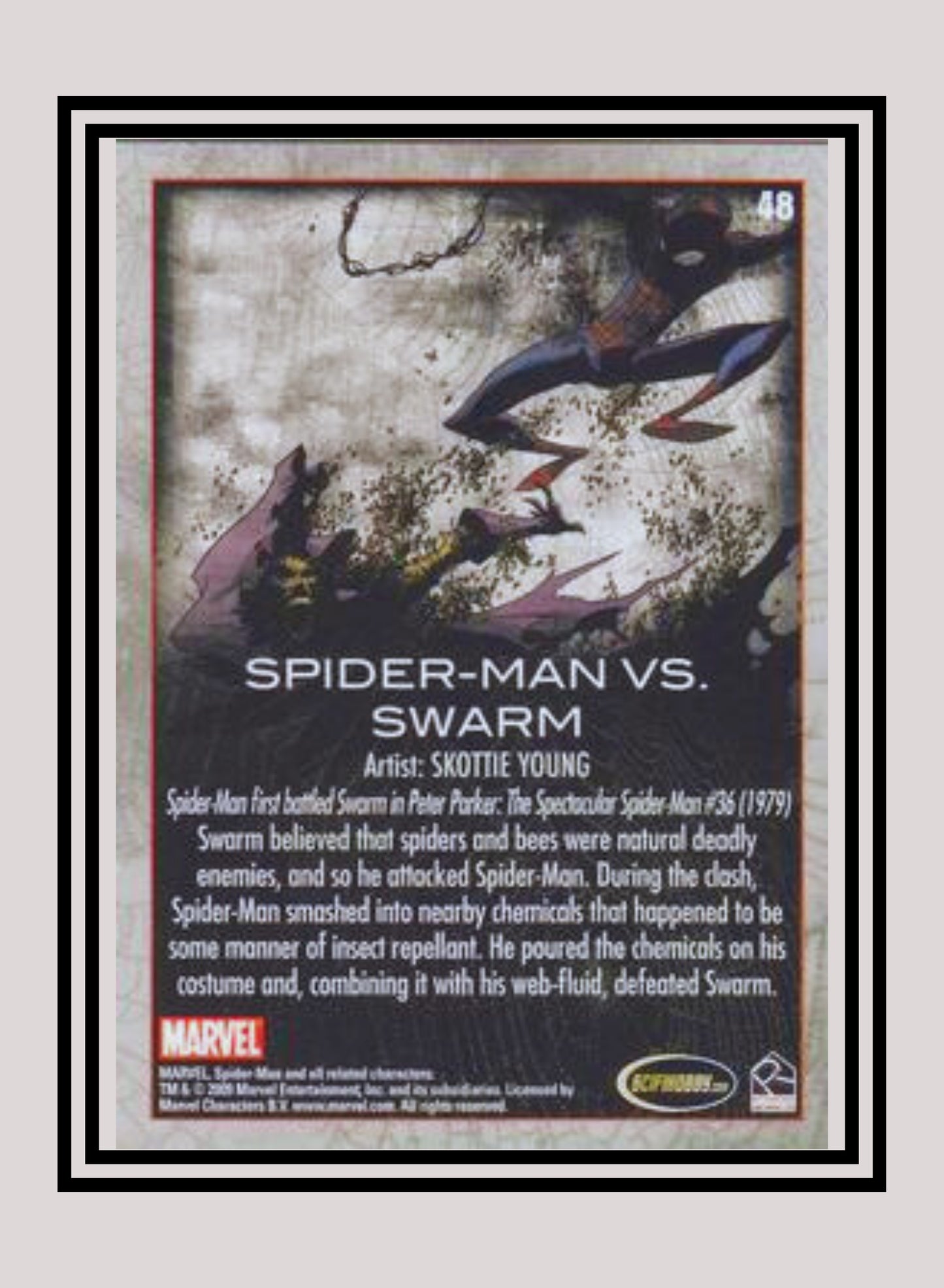 Marvel! 1x Spider-Man vs. Swarm - Base (#48 - 2009 Rittenhouse Spiderman Archives)