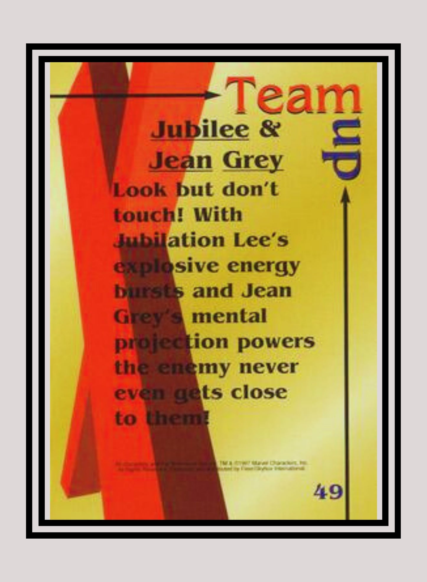 Marvel! 1x Jubilee & Jean Grey - Base (#49 - 1997 Fleer X-Men International)