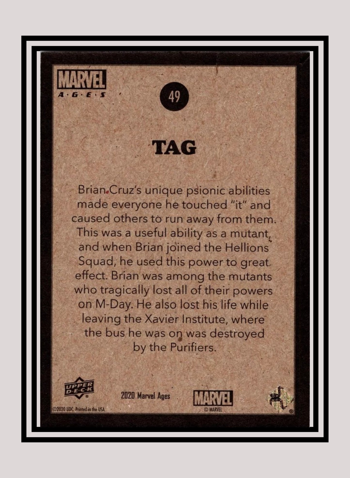 Marvel! 1x Tag - Base (#049 - 2020 Upper Deck Marvel Ages)