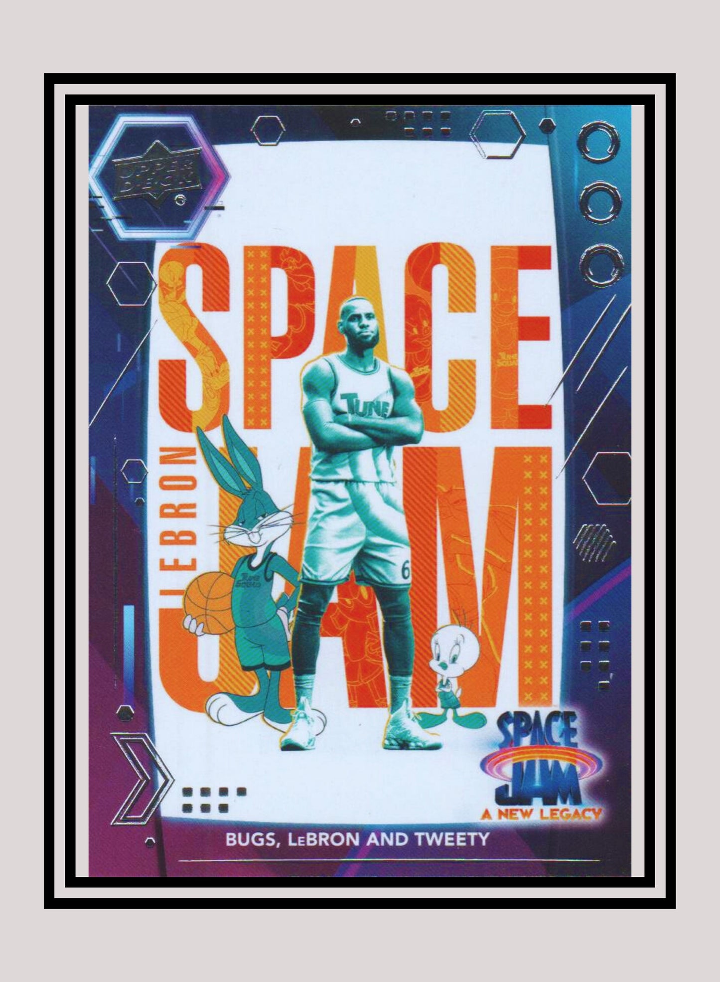 1x Bugs, LeBron and Tweety - Base/Blue Parallel (#50 - 2021 Upper Deck Space Jam: A New Legacy)