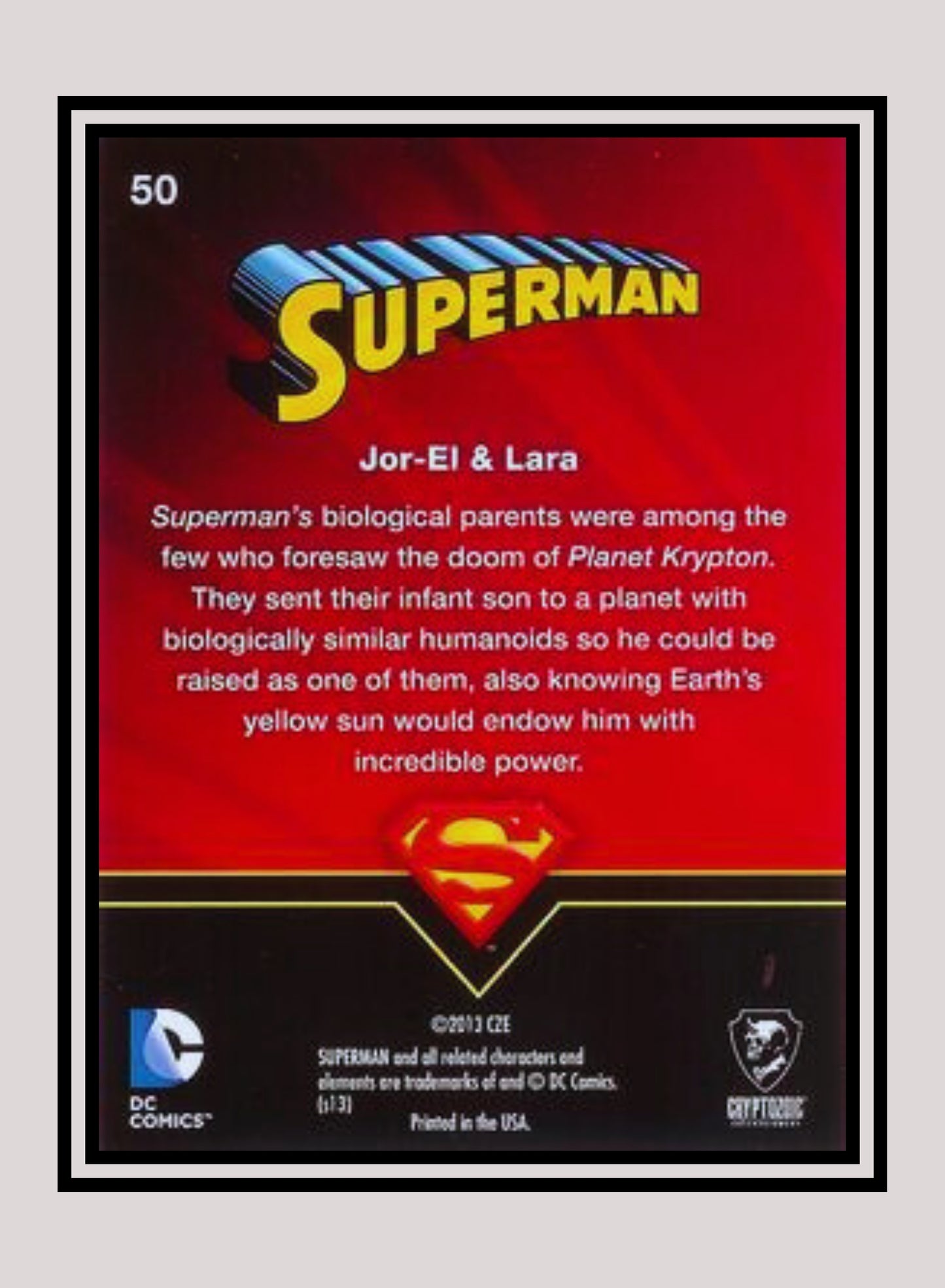 DC! 1x Jor-El & Lara - Base (#50 - 2013 Cryptozoic DC Superman)