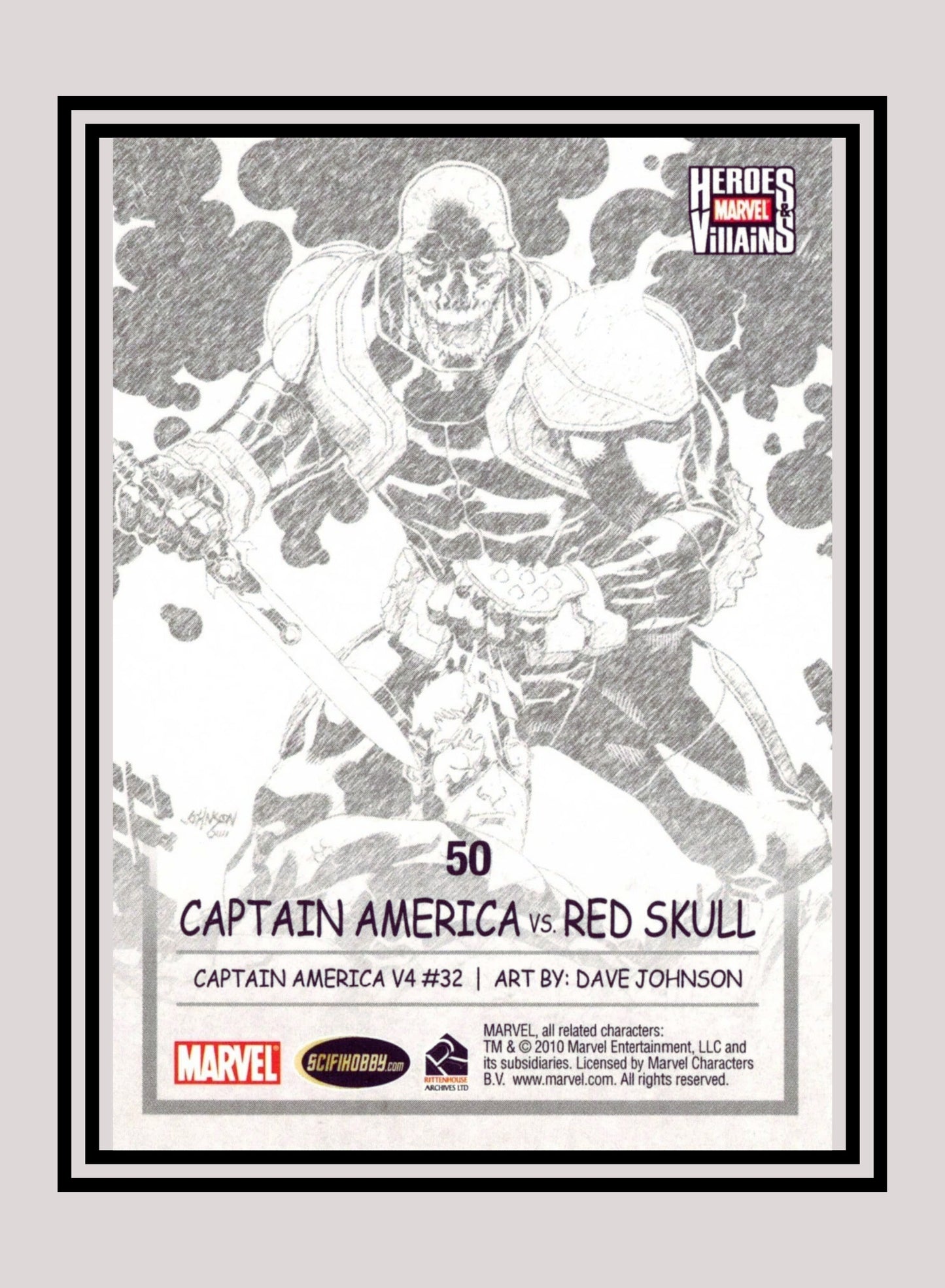 Marvel! 1x Captain America vs. Red Skull - Base (#50 - 2010 Rittenhouse Marvel Heroes & Villains)