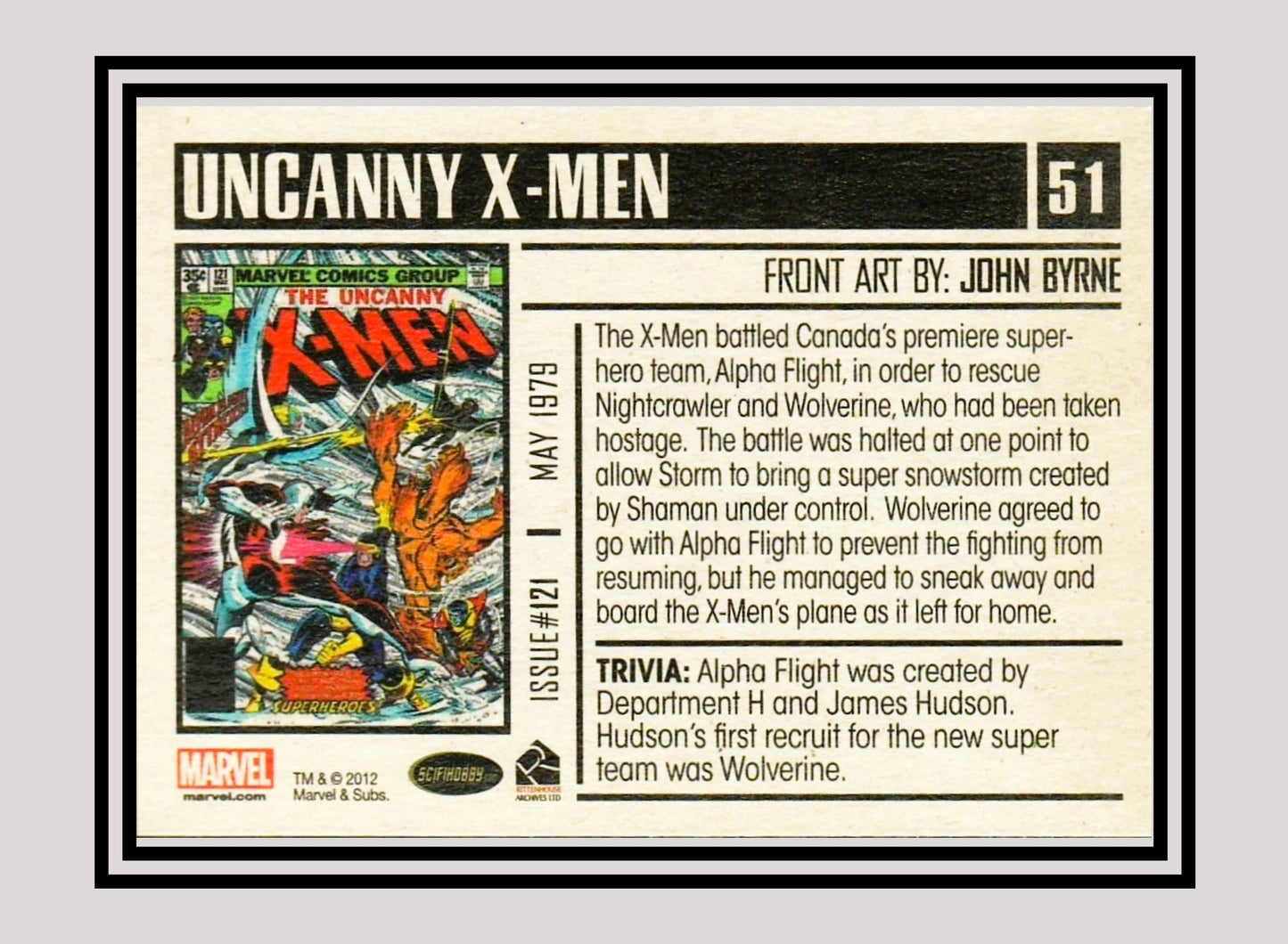 Marvel! 1x The Uncanny X-Men #121 - Base (#51 - 2012 Rittenhouse Marvel Bronze Age)