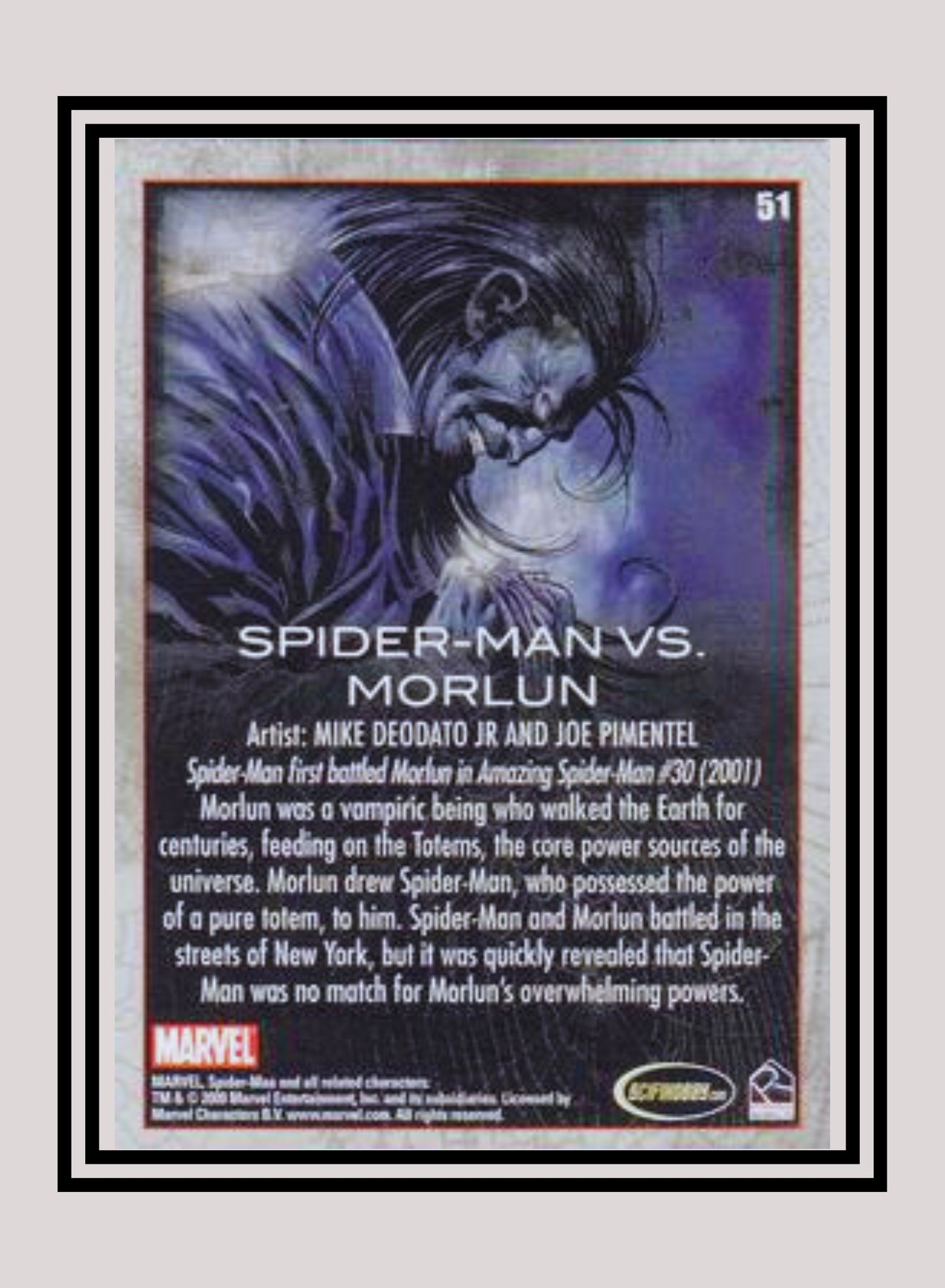 Marvel! 1x Spider-Man vs. Morlun - Base (#51 - 2009 Rittenhouse Spiderman Archives)