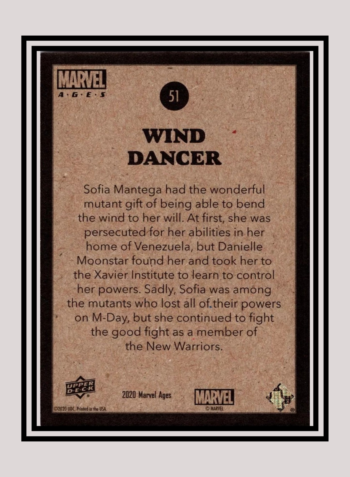 Marvel! 1x Wind Dancer - Base (#051 - 2020 Upper Deck Marvel Ages)