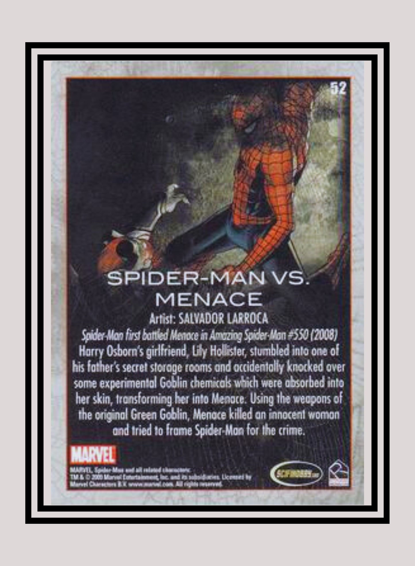 Marvel! 1x Spider-Man vs. Menace - Base (#52 - 2009 Rittenhouse Spiderman Archives)