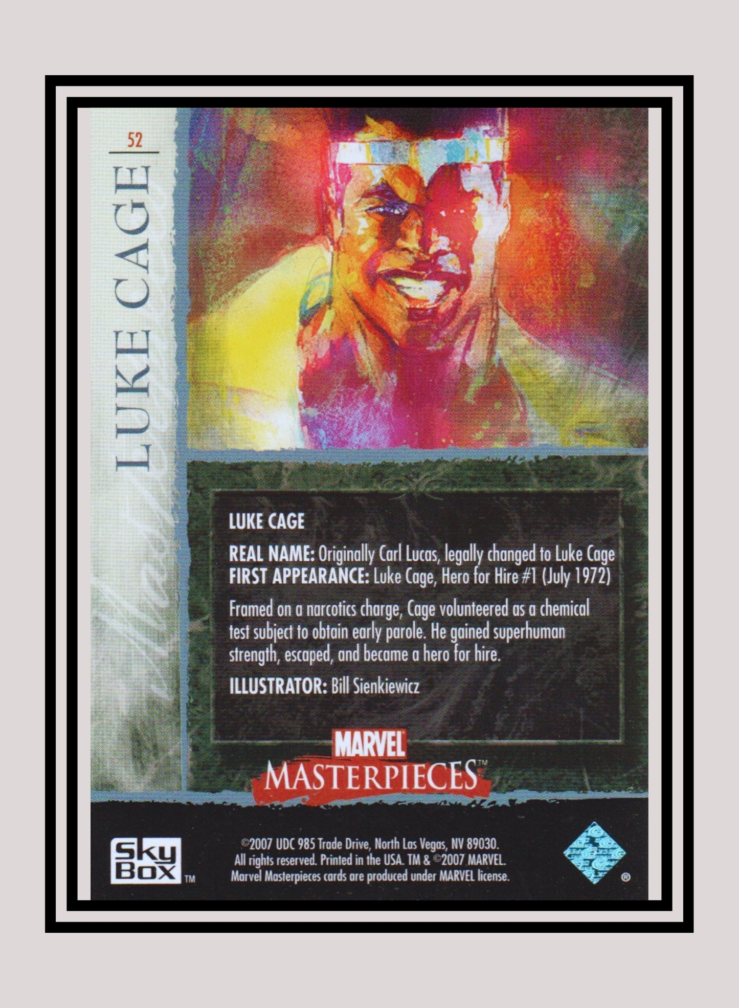 Marvel! 1x Luke Cage - Base (#52 - 2007 Upper Deck Marvel Masterpieces)
