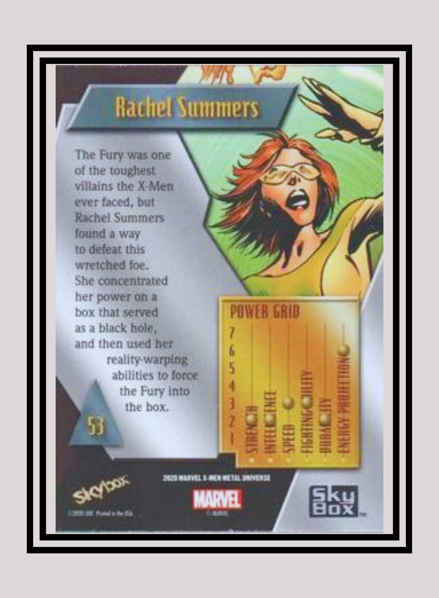 Marvel! 1x Rachel Summers - Base Low Series (#053 - 2021 Upper Deck X-Men Metal Universe)