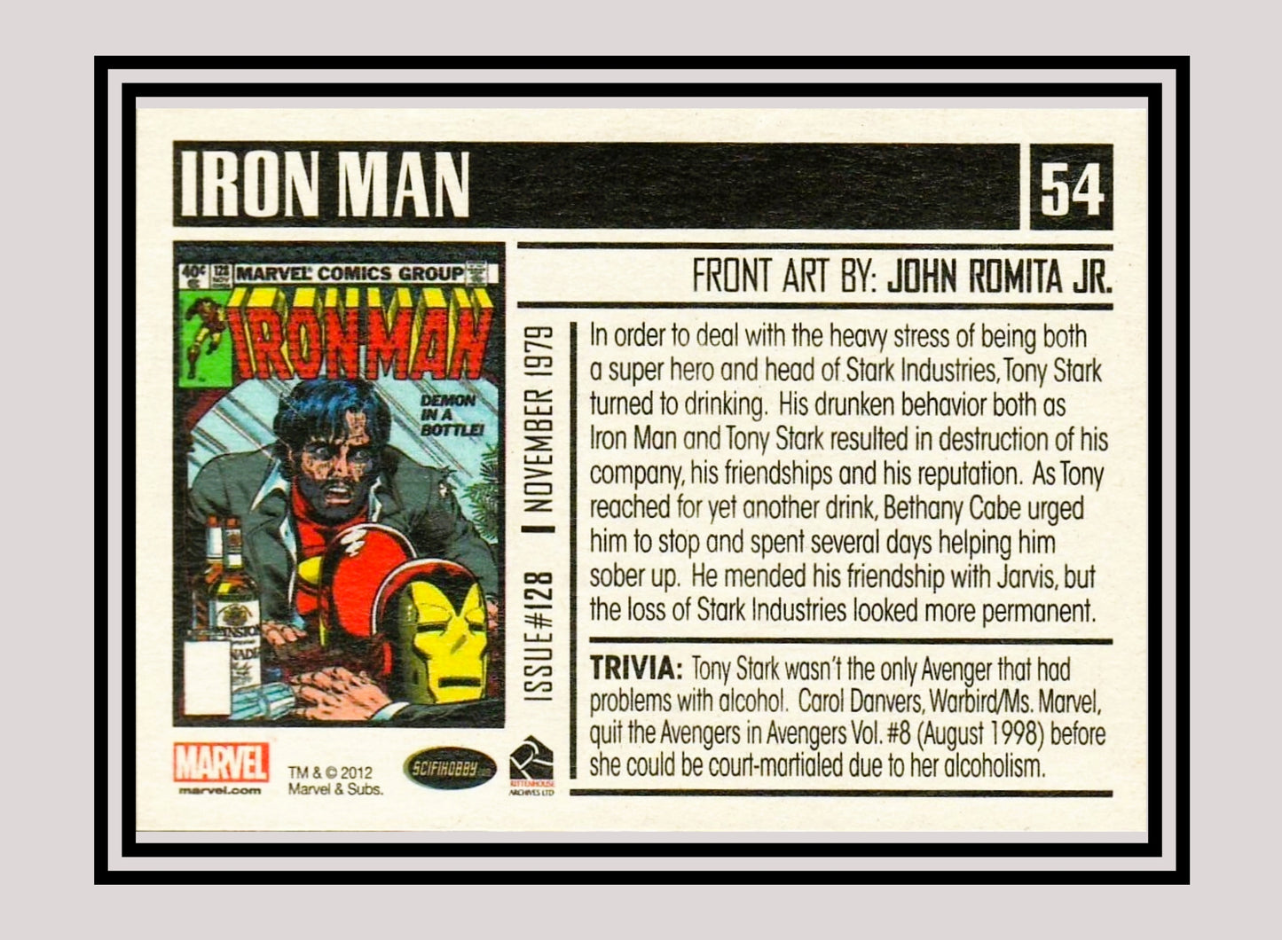 Marvel! 1x Iron Man #128 - Base (#54 - 2012 Rittenhouse Marvel Bronze Age)