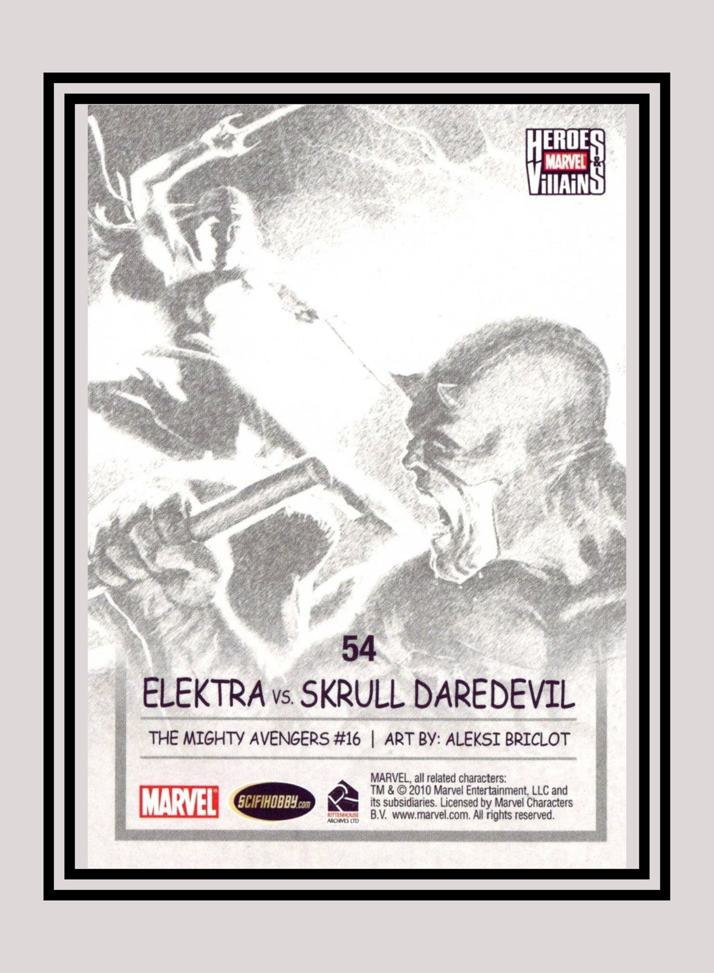 Marvel! 1x Elektra vs. Skrull Daredevil - Base (#54 - 2010 Rittenhouse Marvel Heroes & Villains)