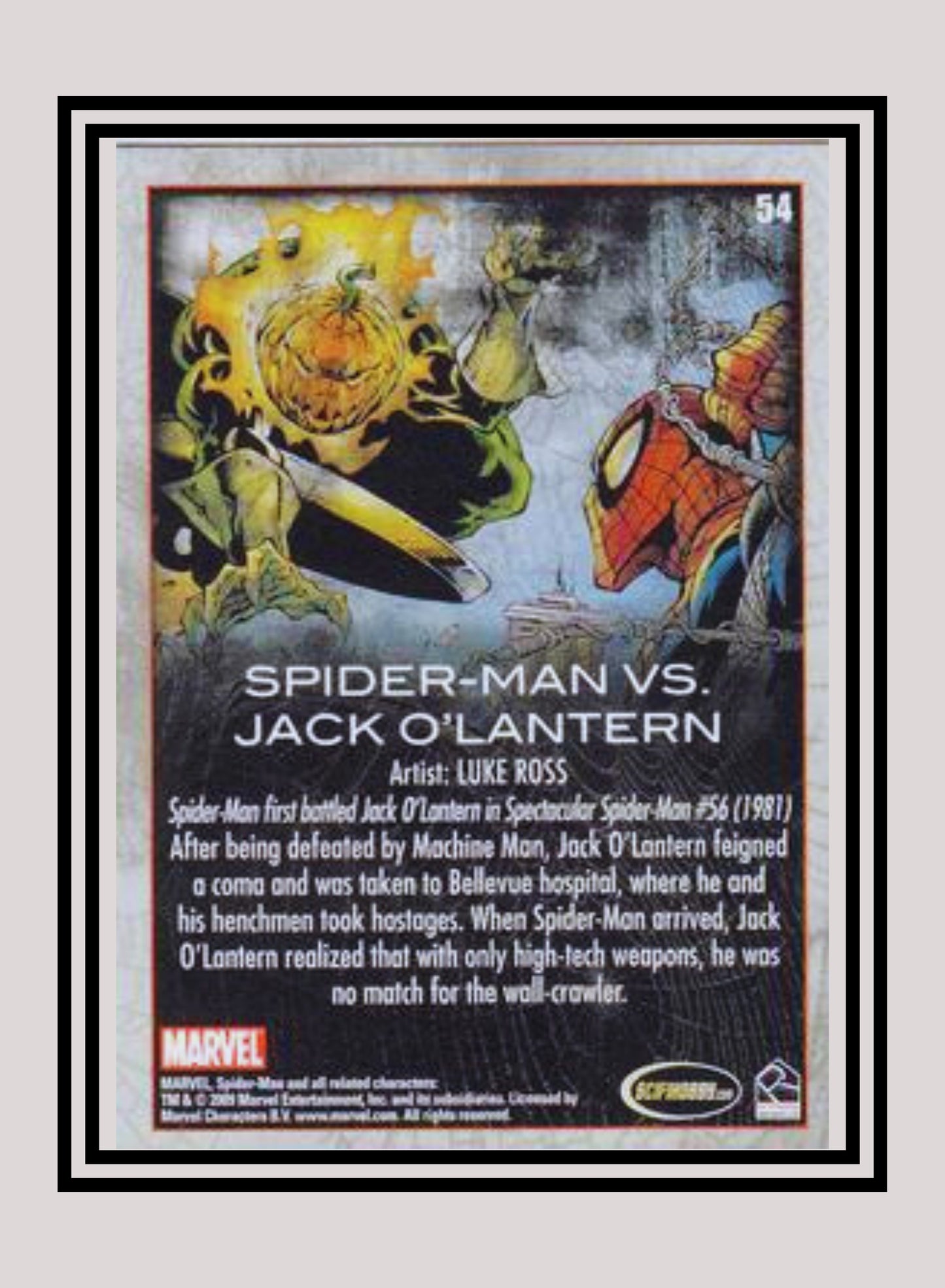 Marvel! 1x Spider-Man vs. Jack O'Lantern - Base (#54 - 2009 Rittenhouse Spiderman Archives)