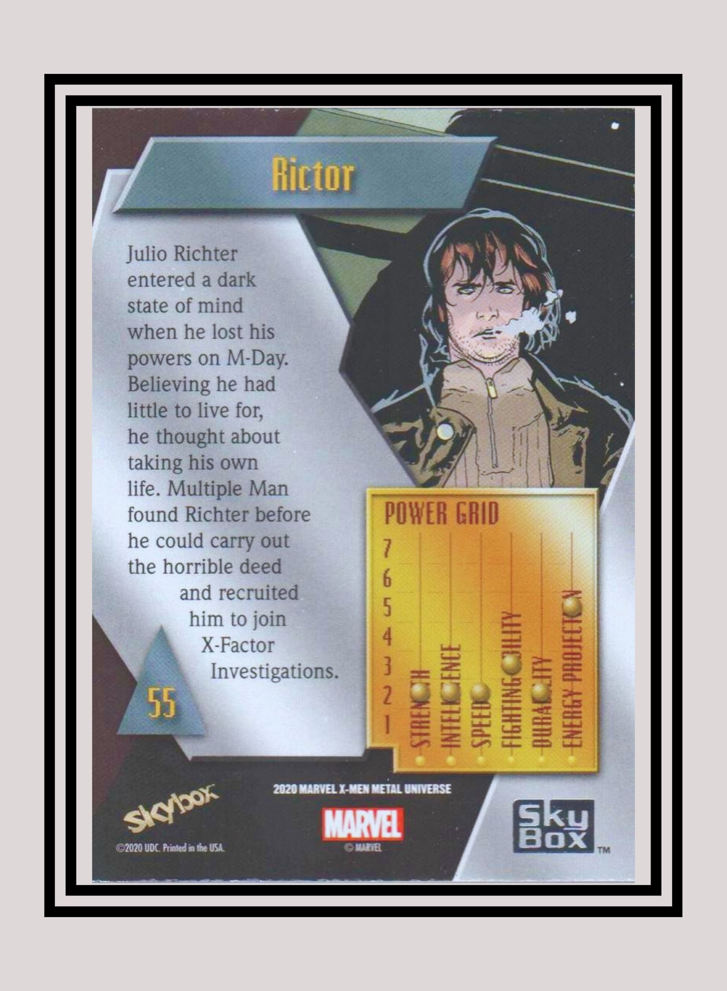 Marvel! 1x Rictor - Base Low Series (#055 - 2021 Upper Deck X-Men Metal Universe)