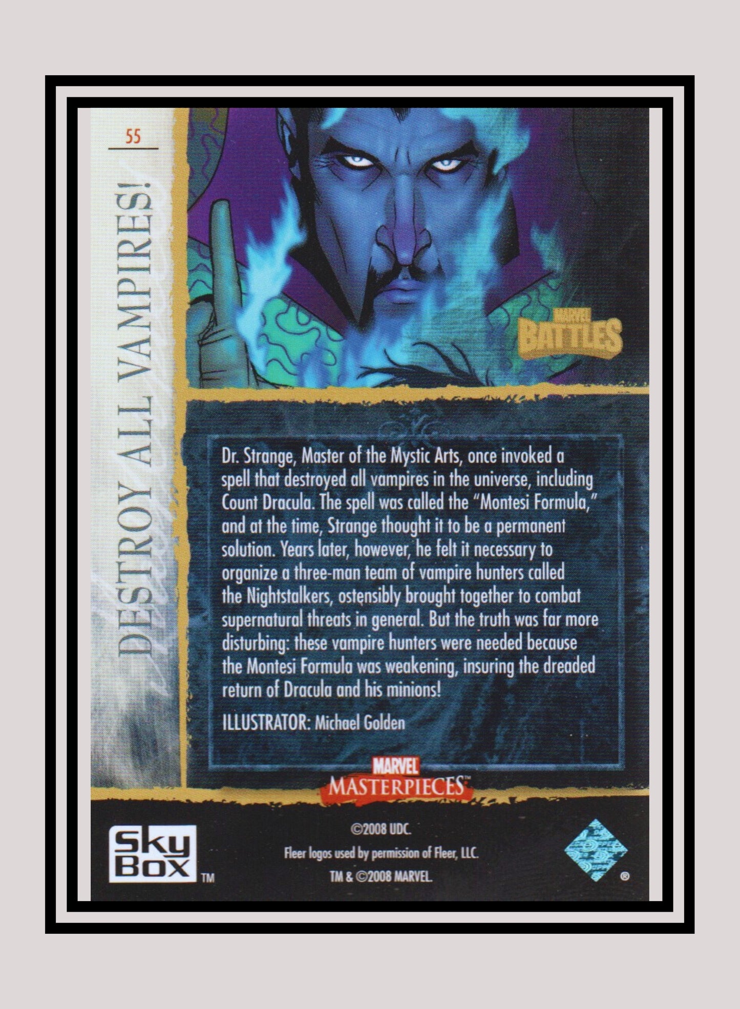 Marvel! 1x Destroy All Vampires! - Base (#55 - 2008 Upper Deck Marvel Masterpieces Series 3)
