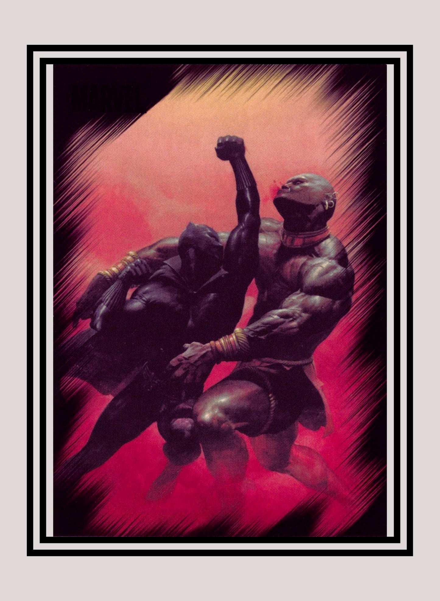 Marvel! 1x Black Panther vs. Wakandan Tribesman - Base (#56 - 2010 Rittenhouse Marvel Heroes & Villains)