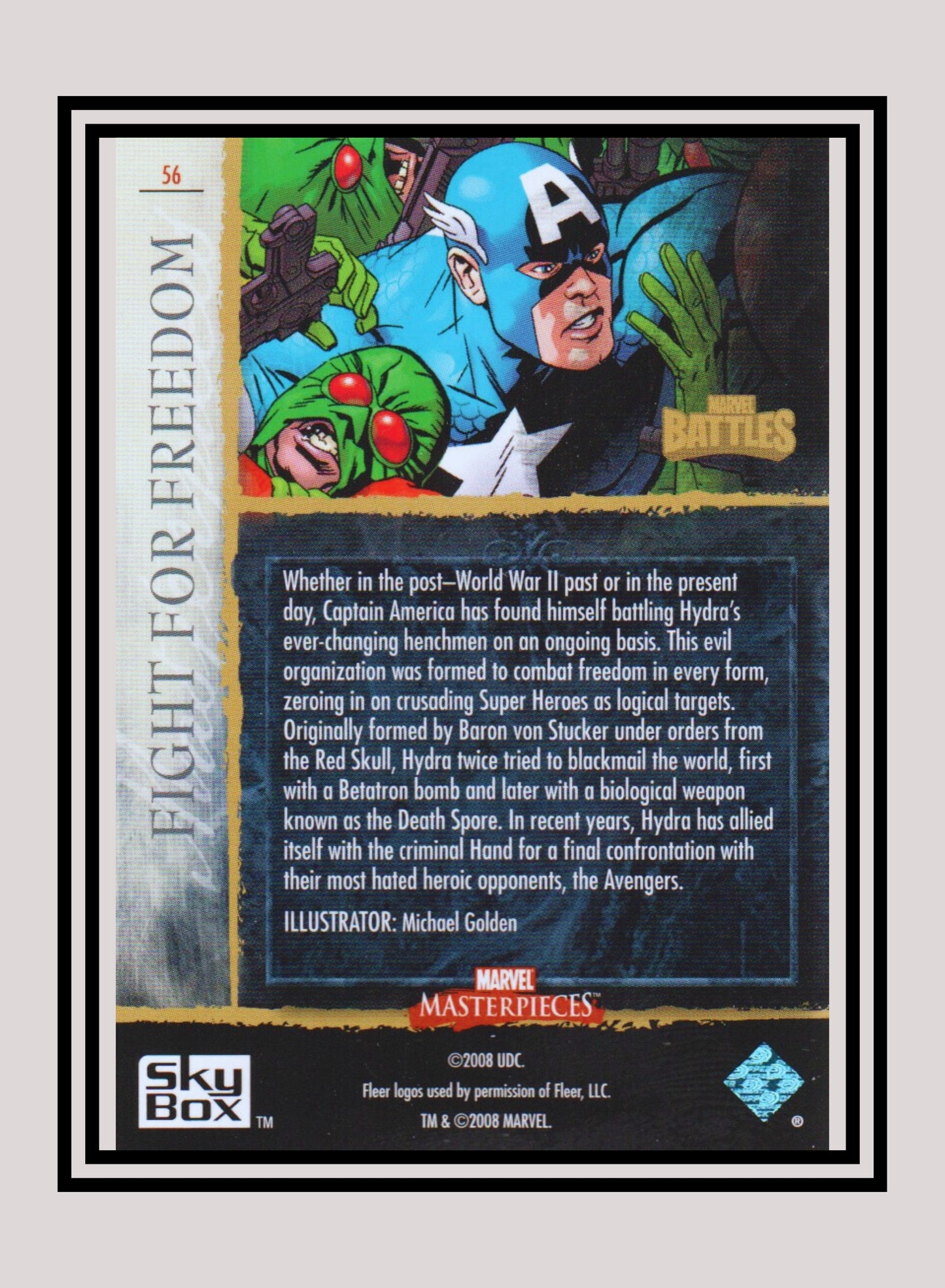 Marvel! 1x Fight for Freedom - Base (#56 - 2008 Upper Deck Marvel Masterpieces Series 3)