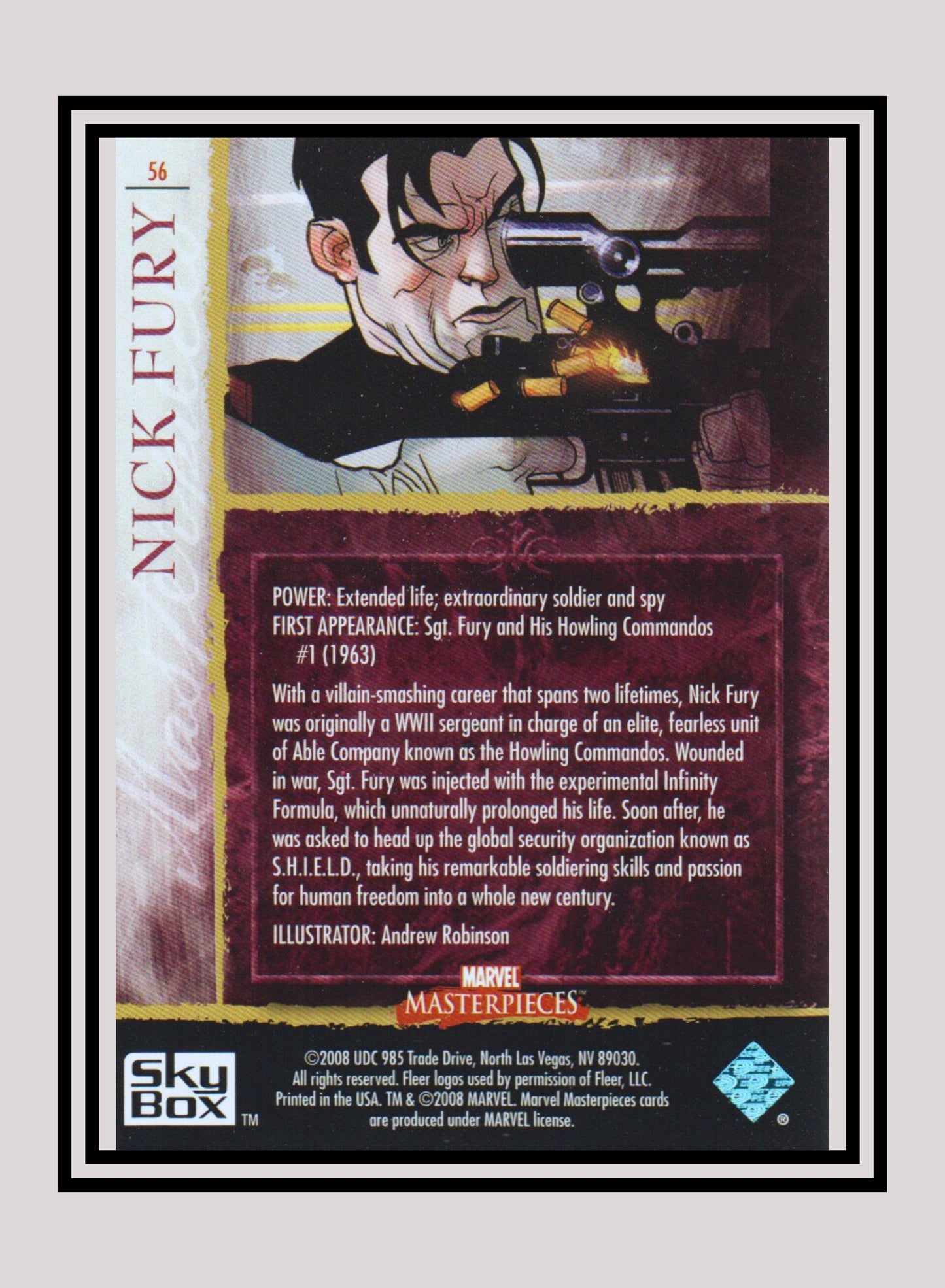Marvel! 1x Nick Fury - Base (#56 - 2008 Upper Deck Marvel Masterpieces Series 2)