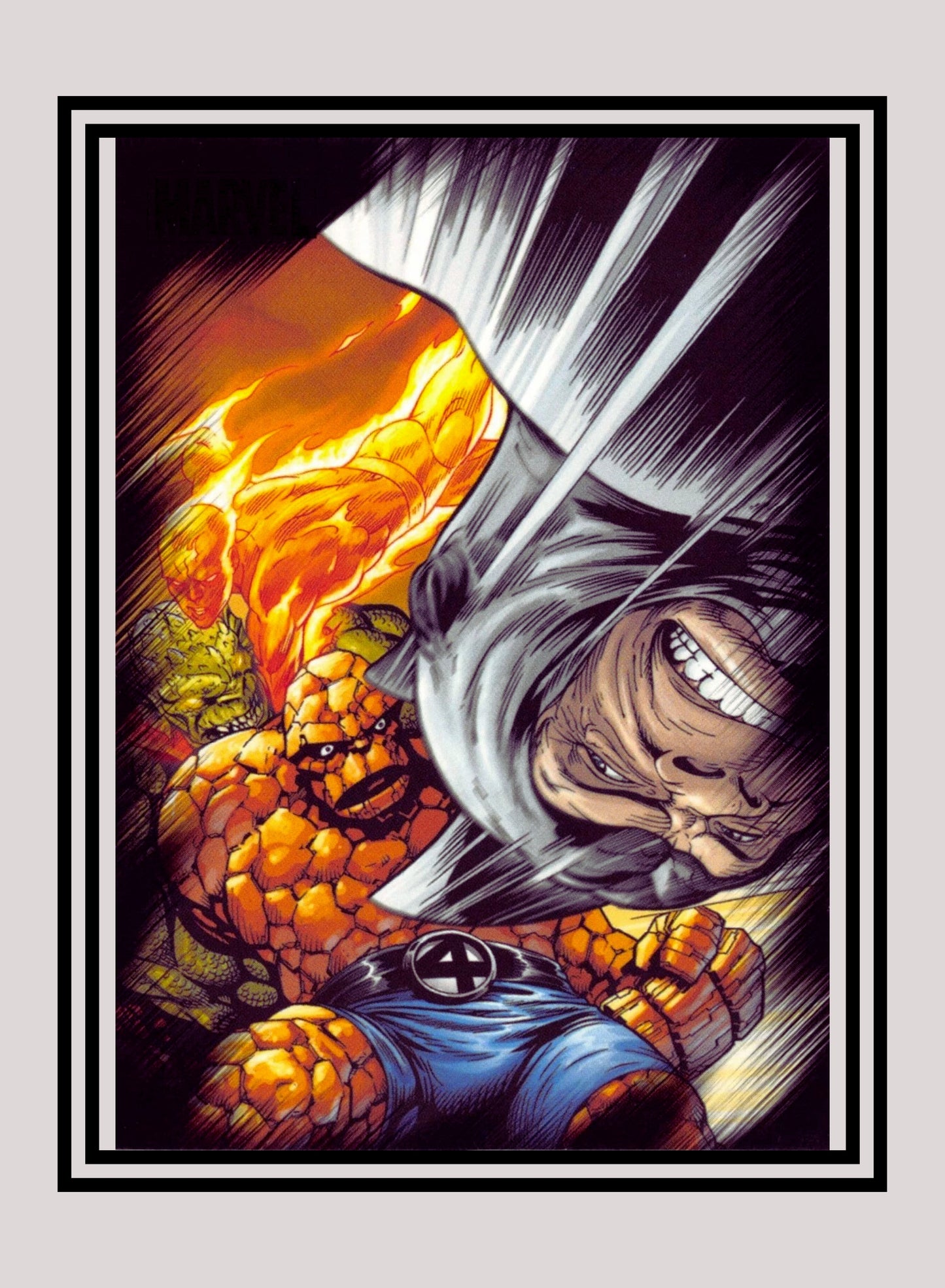 Marvel! 1x Thing & Human Torch vs. Rhino & Abomination - Base (#57 - 2010 Rittenhouse Marvel Heroes & Villains)