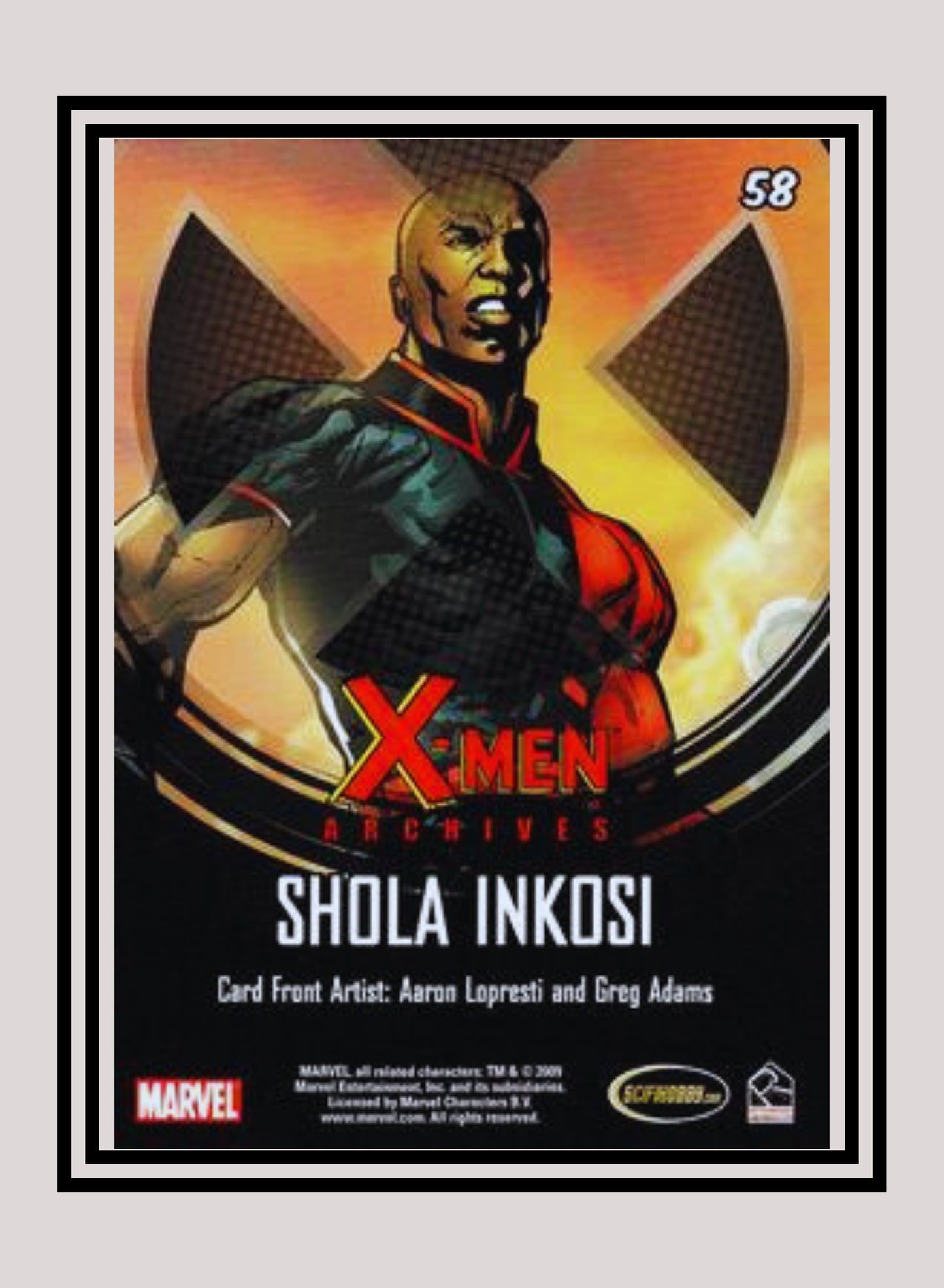 Marvel! 1x Shola Inko - Base (#58 - 2009 Rittenhouse X-Men Archives)