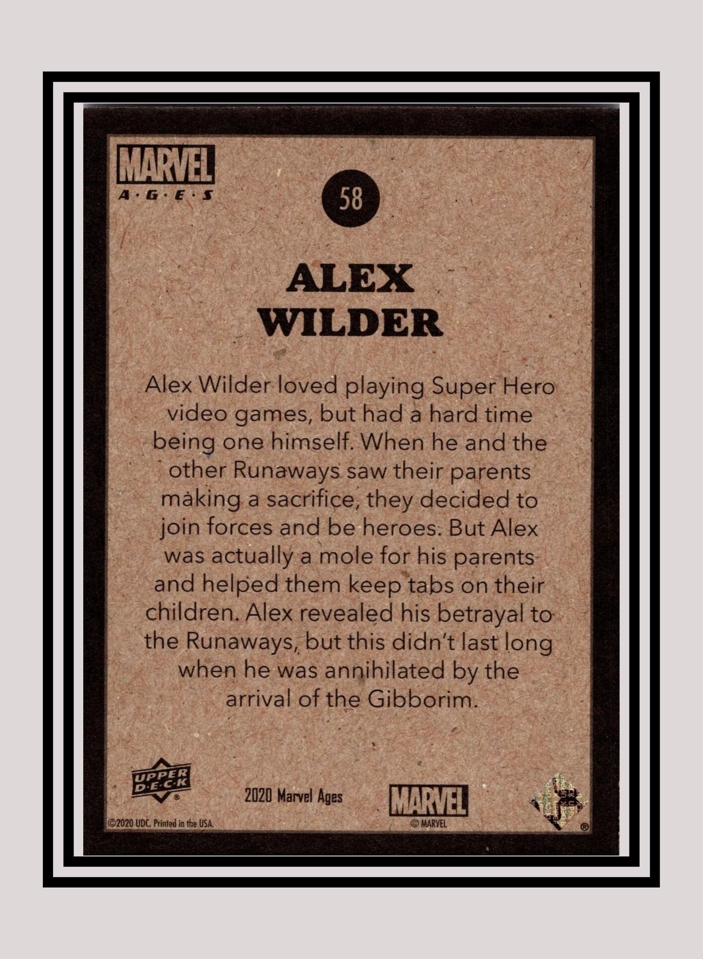 Marvel! 1x Alex Wilder - Base (#058 - 2020 Upper Deck Marvel Ages)