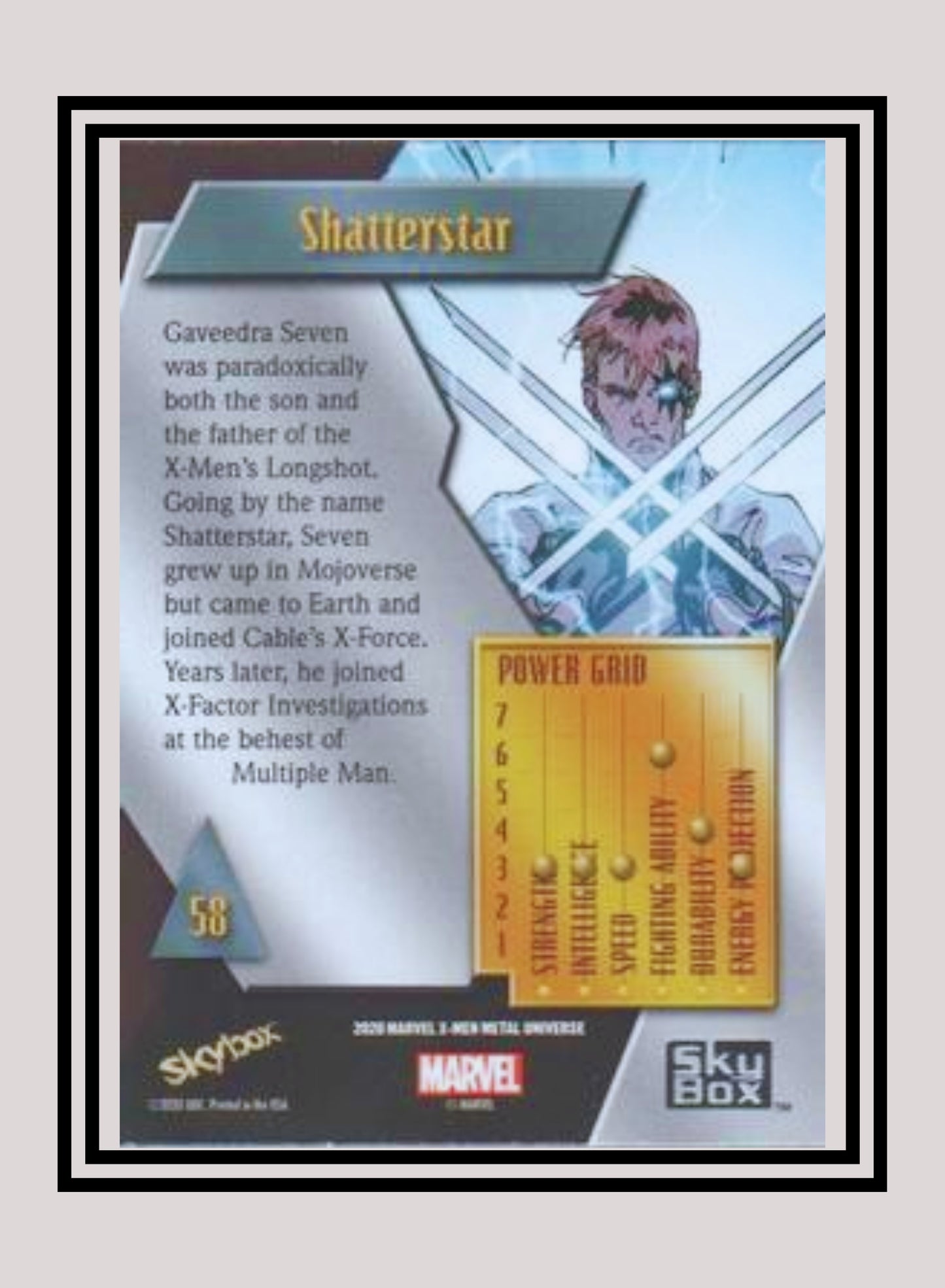 Marvel! 1x Shatterstar - Base Low Series (#058 - 2021 Upper Deck X-Men Metal Universe)