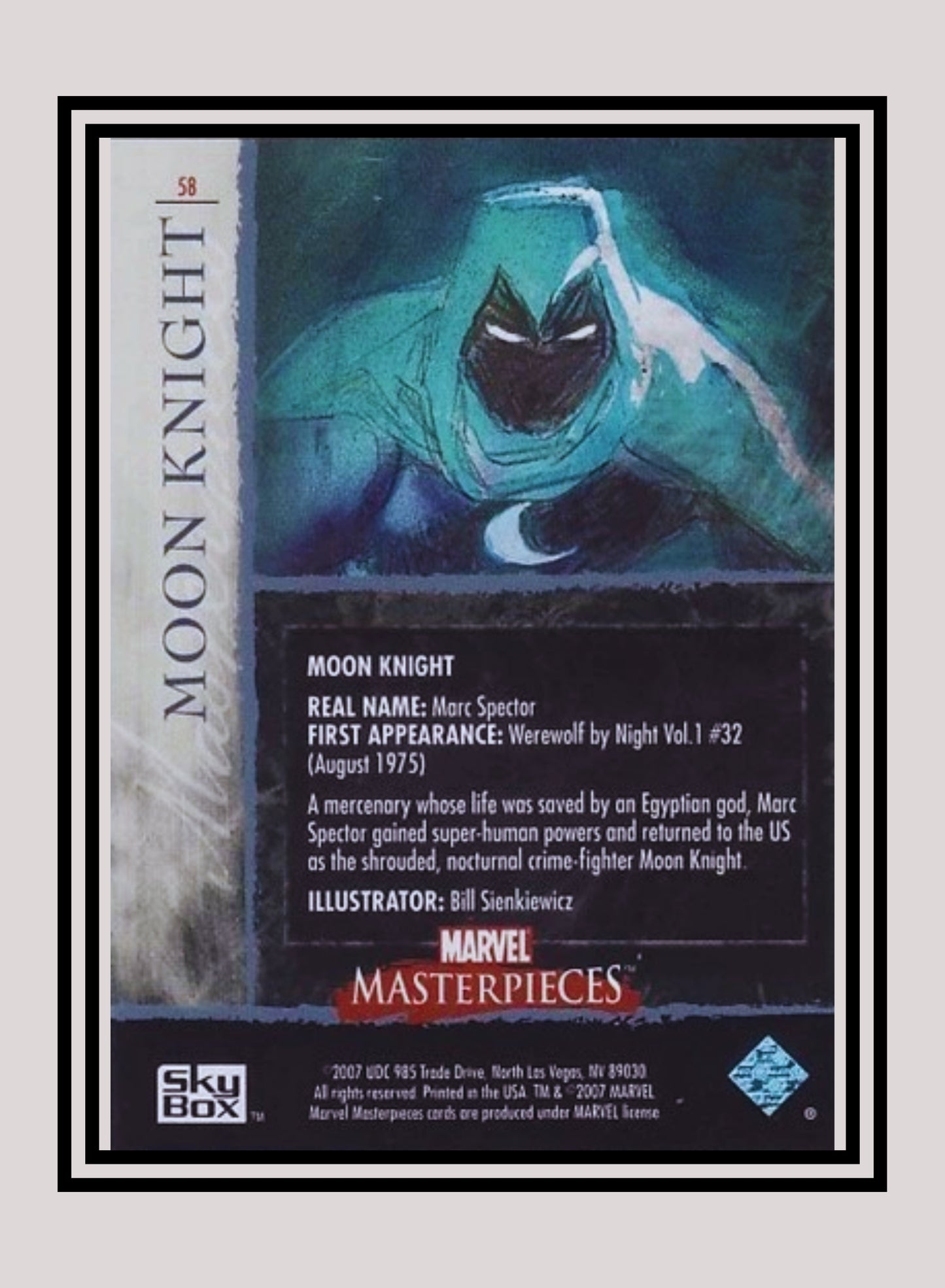 Marvel! 1x Moon Knight - Base (#58 - 2007 Upper Deck Marvel Masterpieces)
