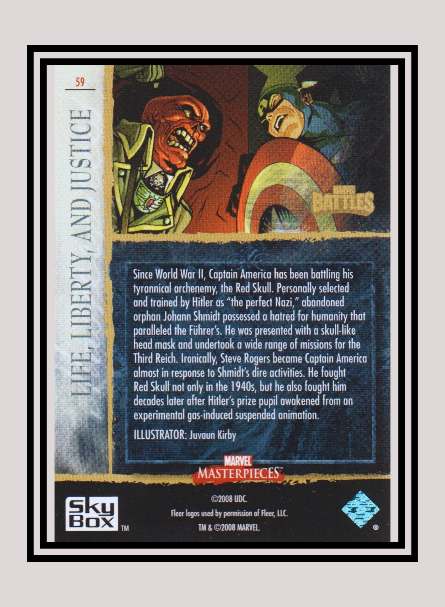 Marvel! 1x Life, Liberty, and Justice - Base (#59 - 2008 Upper Deck Marvel Masterpieces Series 3)