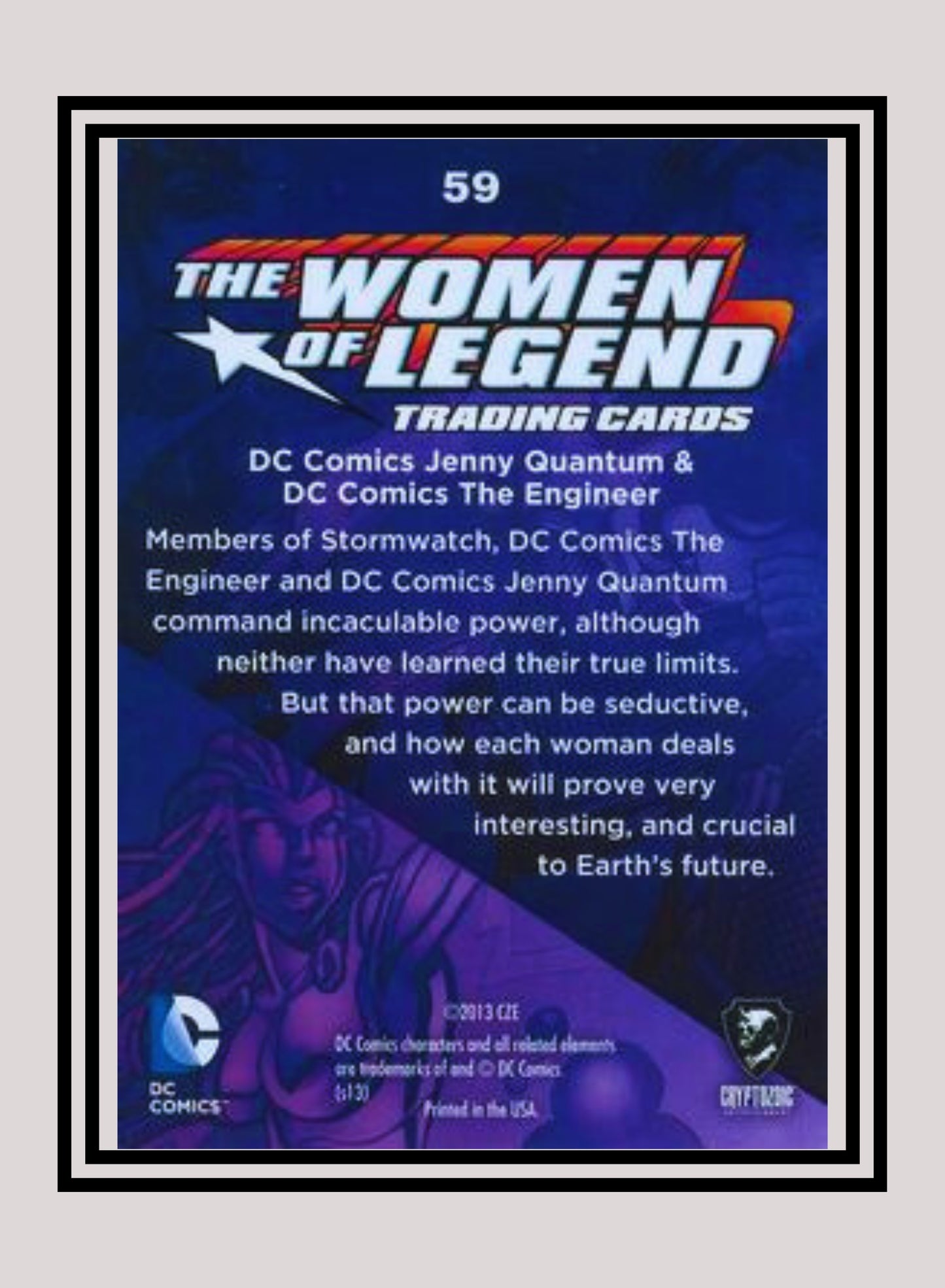 DC! 1x Jenny Quantum & The Engineer - Base (#59 - 2013 Cryptozoic The Women of Legend)