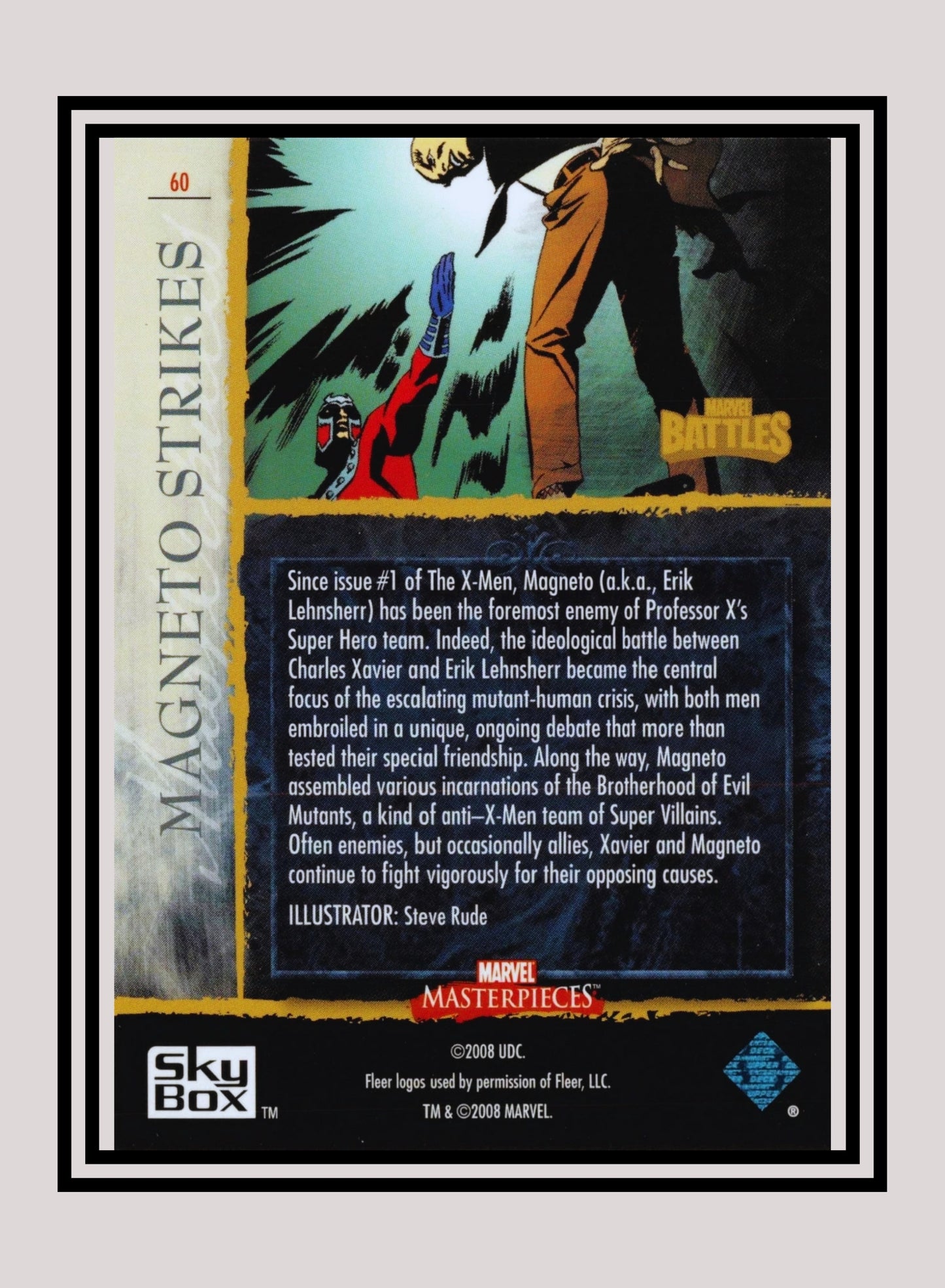 Marvel! 1x Magneto Strikes - Base (#60 - 2008 Upper Deck Marvel Masterpieces Series 3)
