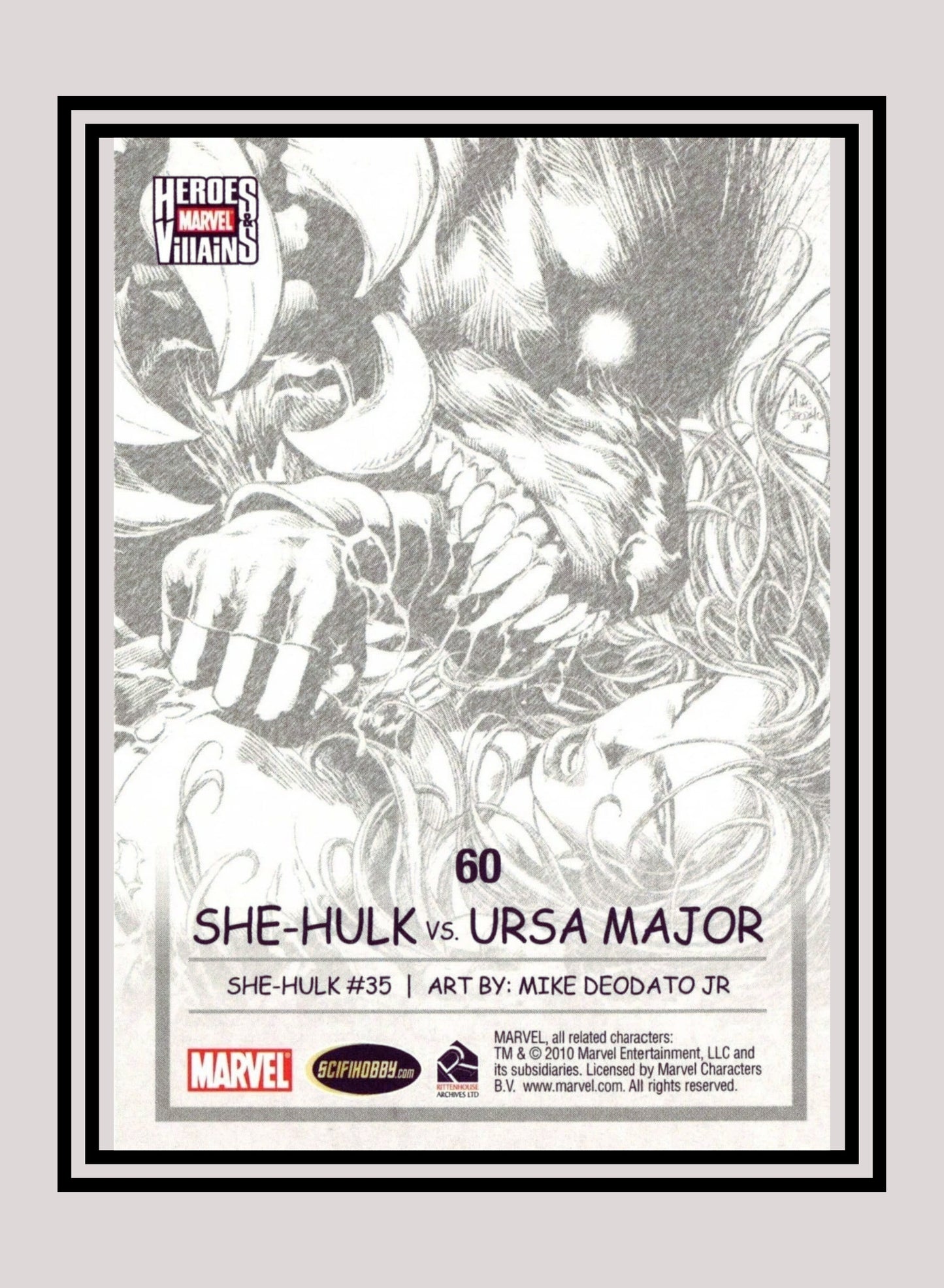 Marvel! 1x She-Hulk vs. Ursa Major - Base (#60 - 2010 Rittenhouse Marvel Heroes & Villains)