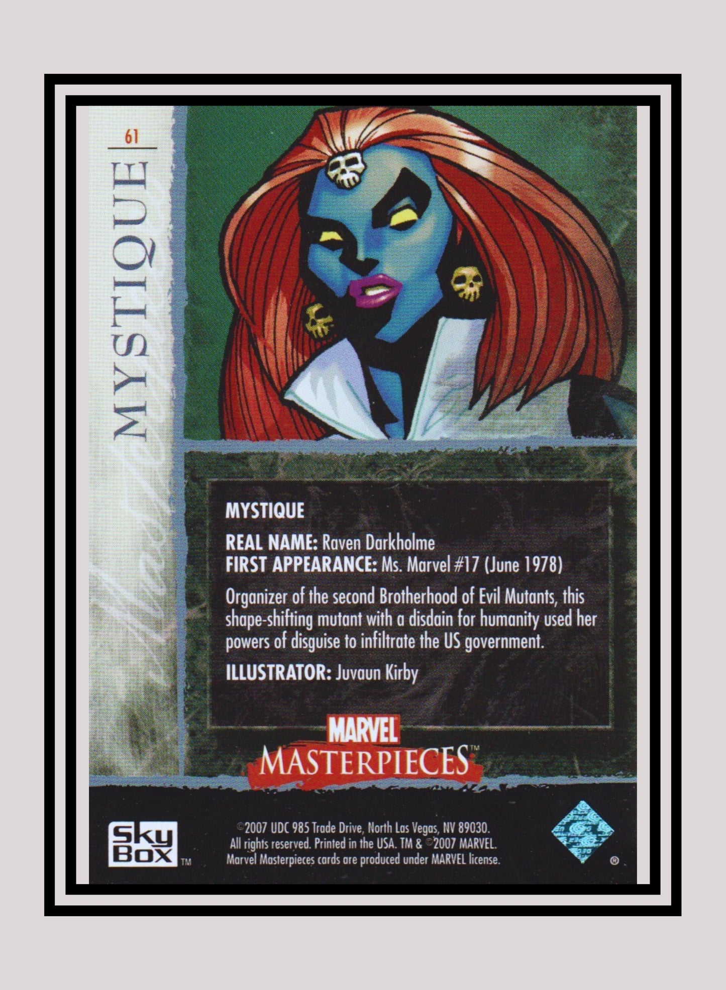 Marvel! 1x Mystique - Base (#61 - 2007 Upper Deck Marvel Masterpieces)
