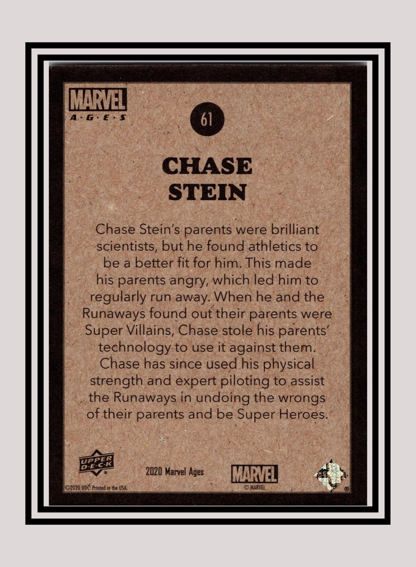 Marvel! 1x Chase Stein - Base (#061 - 2020 Upper Deck Marvel Ages)