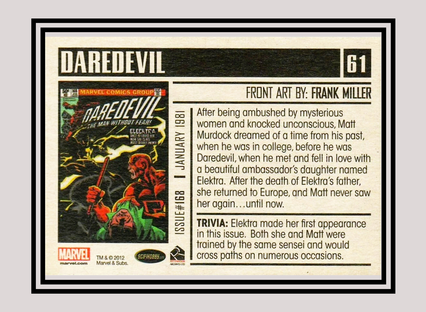 Marvel! 1x Daredevil #168 - Base (#61 - 2012 Rittenhouse Marvel Bronze Age)