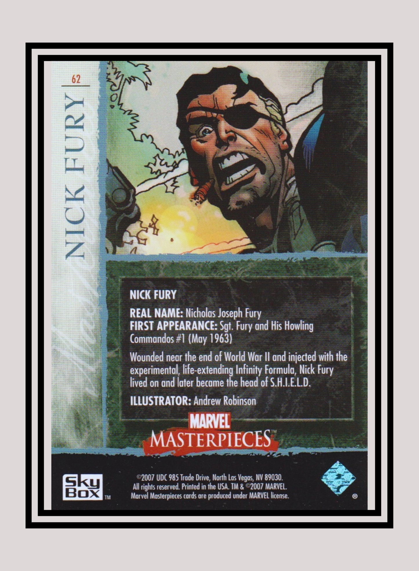 Marvel! 1x Nick Fury - Base (#62 - 2007 Upper Deck Marvel Masterpieces)